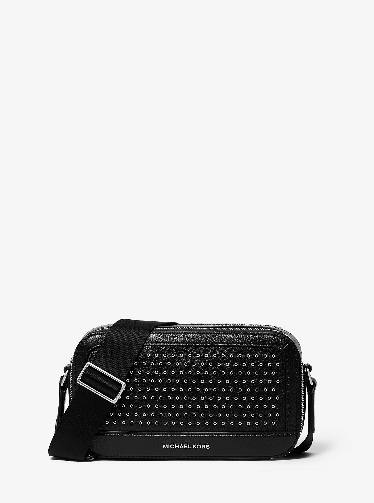 MK Hudson Grommeted Leather Crossbody Bag -
