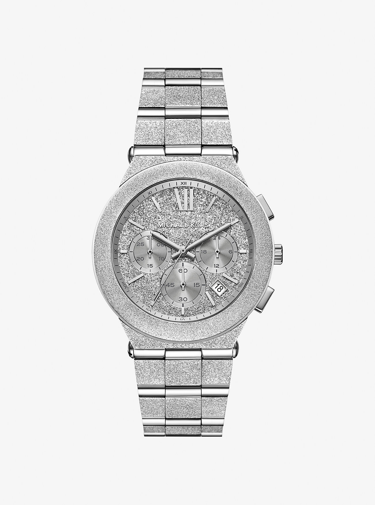 MK Oversized Billie Frosted Silver-Tone Watch -