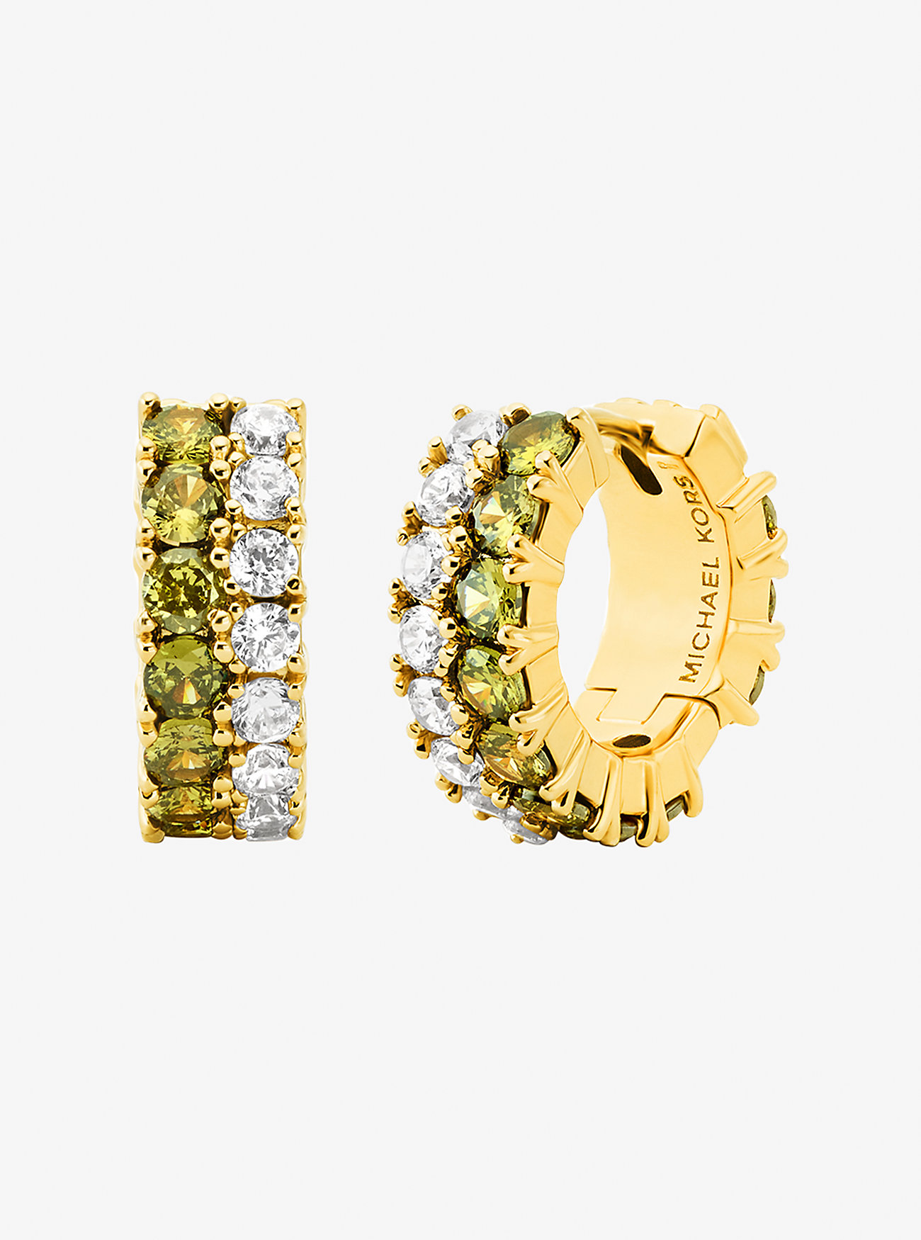 MK Colored Stone Huggie Earrings -