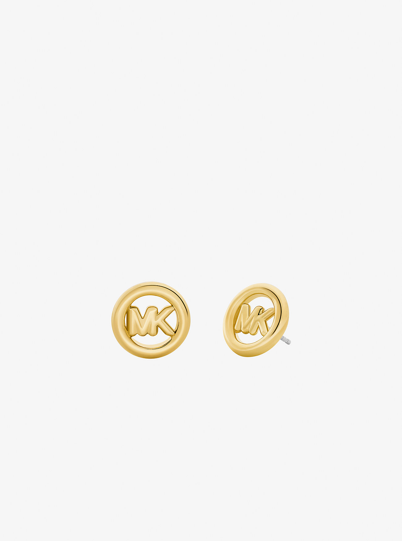 MK Small Logo Charm Stud Earrings -