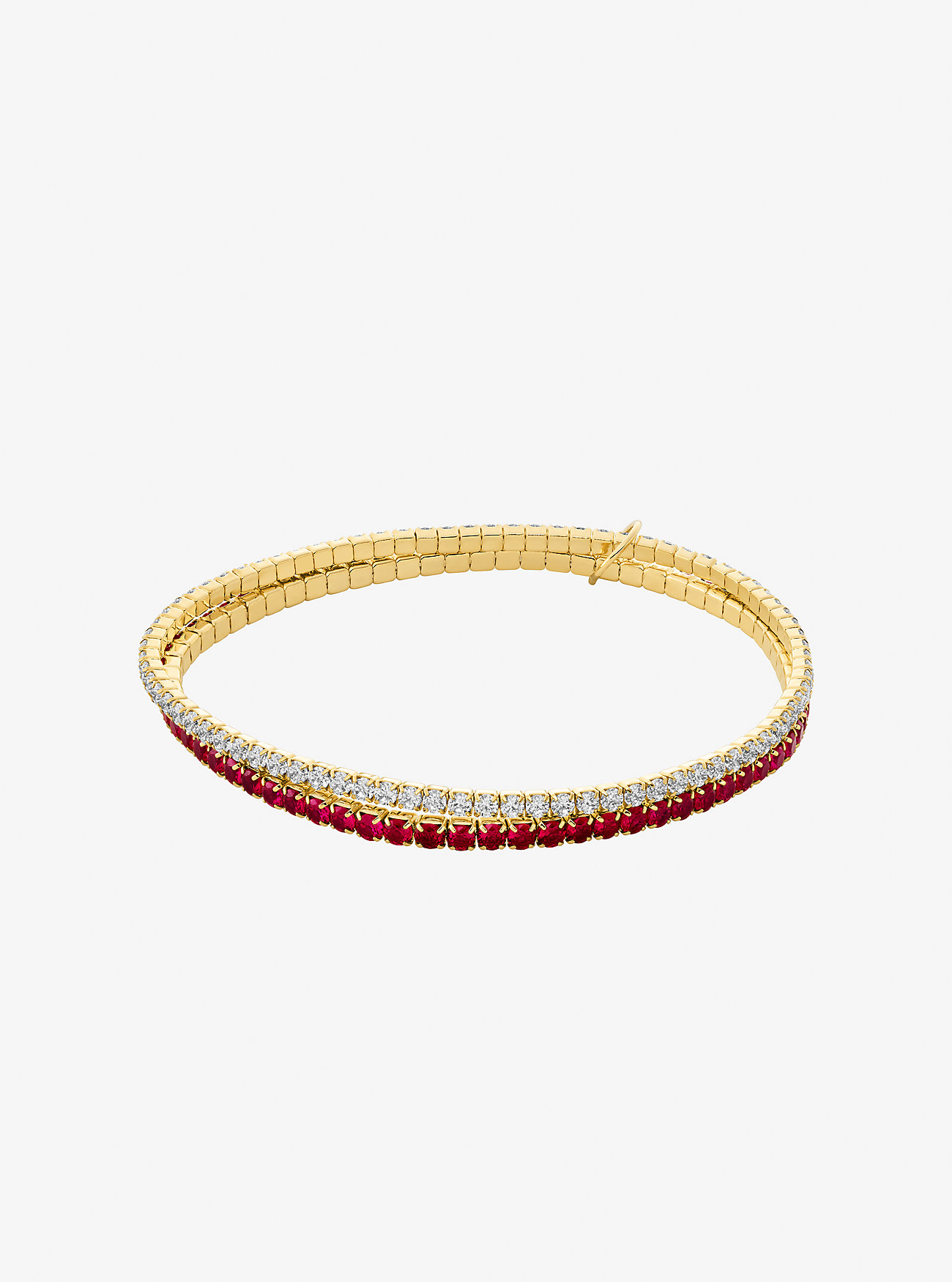 MK Cubic Zirconia Double Wrap Stretch Tennis Bracelet -