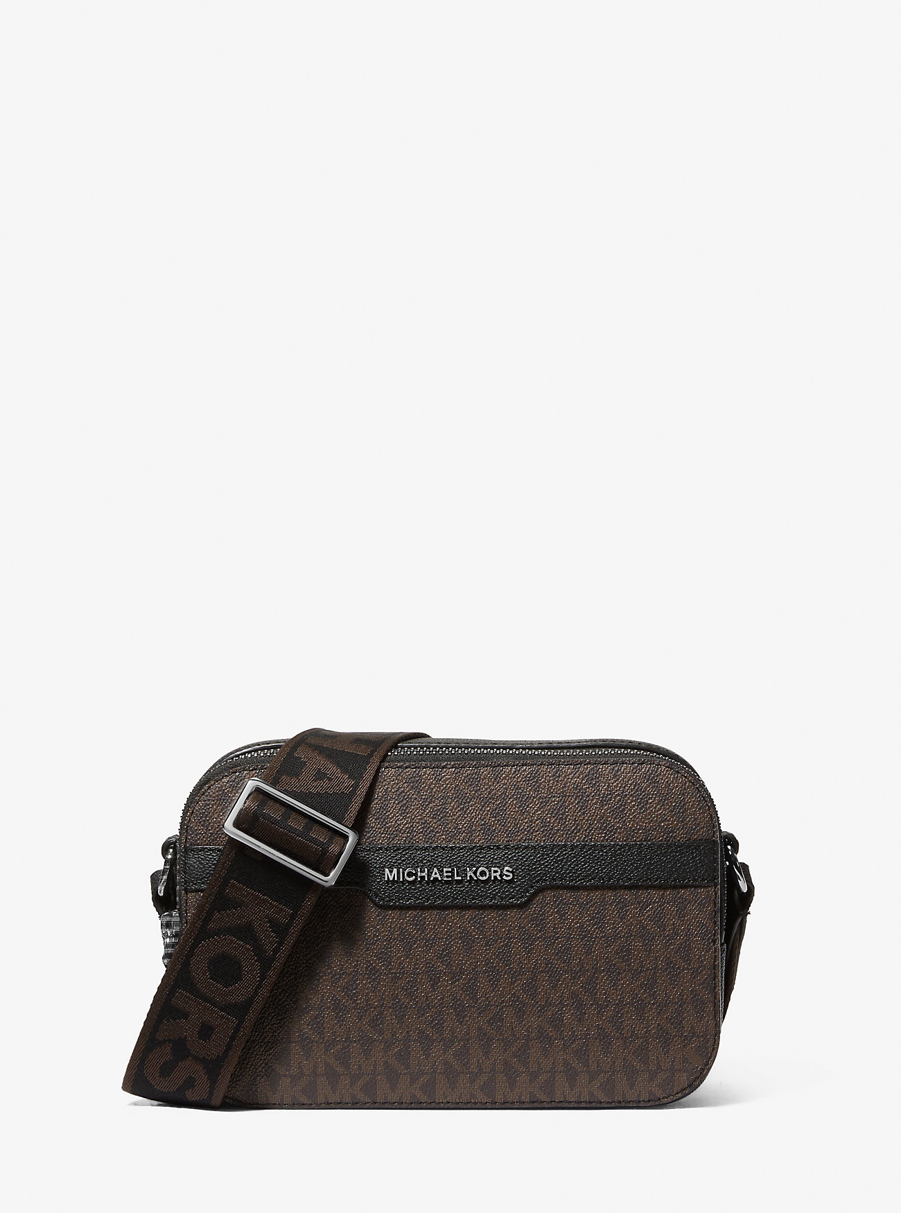 MK Hudson Signature Logo Camera Crossbody Bag -