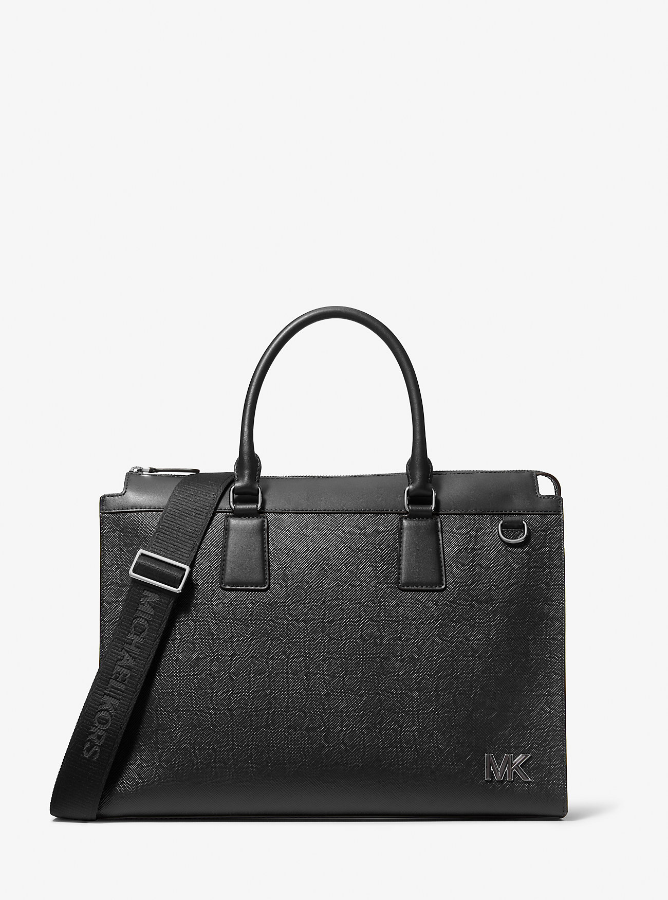 MK Edison Medium Scratch-Resistant Leather Briefcase - by Michael Kors Mens