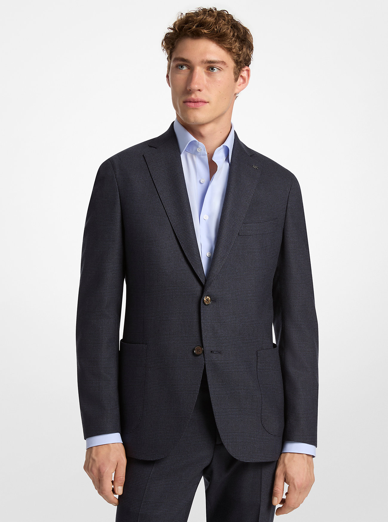 MK Glen Plaid Wool Blend Blazer -