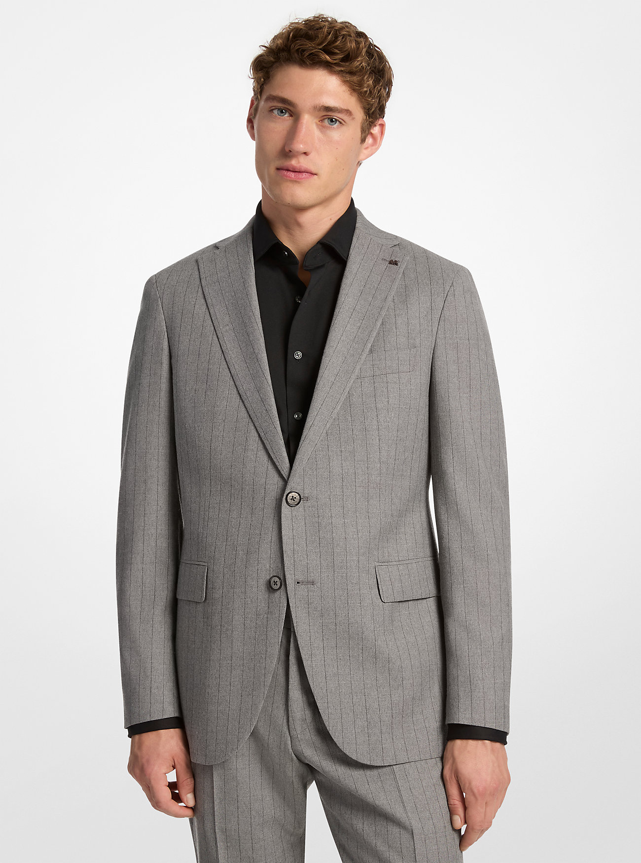 MK Pinstripe Stretch Wool Blend Blazer -