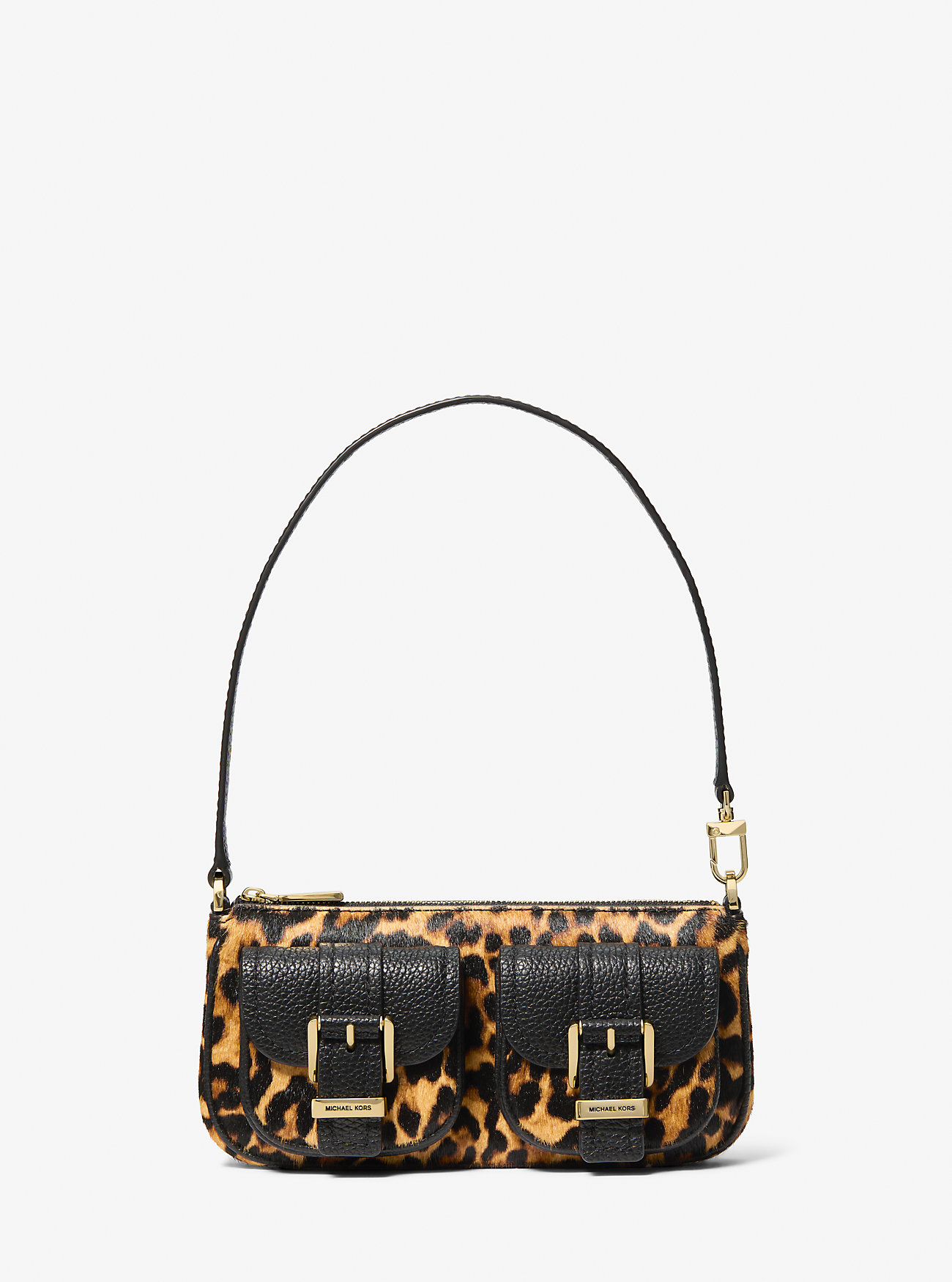 MK Zoe Small Leopard Print Calf Hair Pochette -