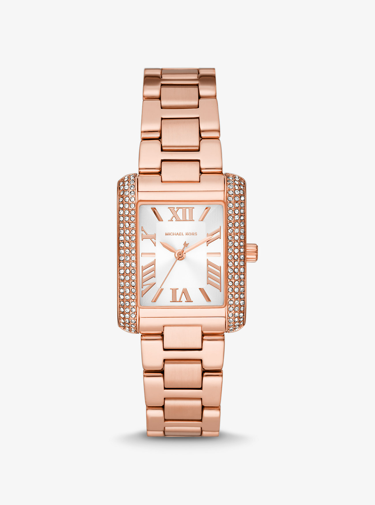 MK Mini Emery Pavé Rose-Gold Tone Watch -