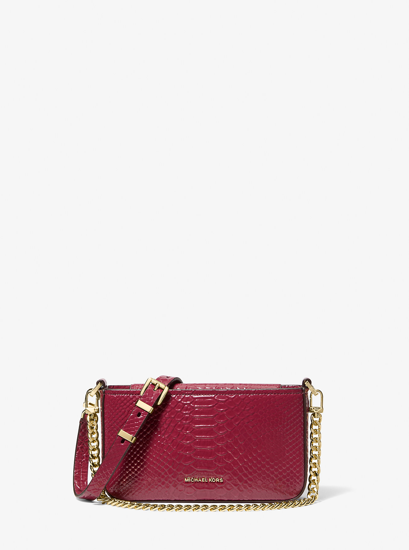 MK Bryant Small Snake Embossed Leather Convertible Crossbody Bag -