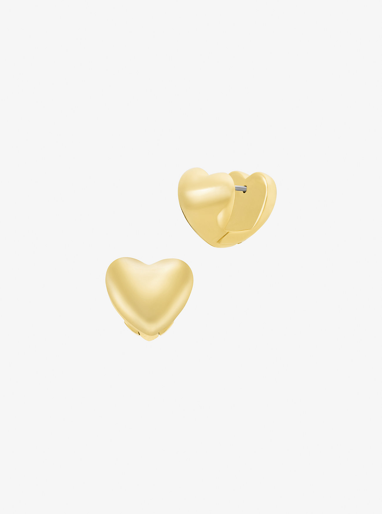 MK Puffy Heart Huggie Earrings -