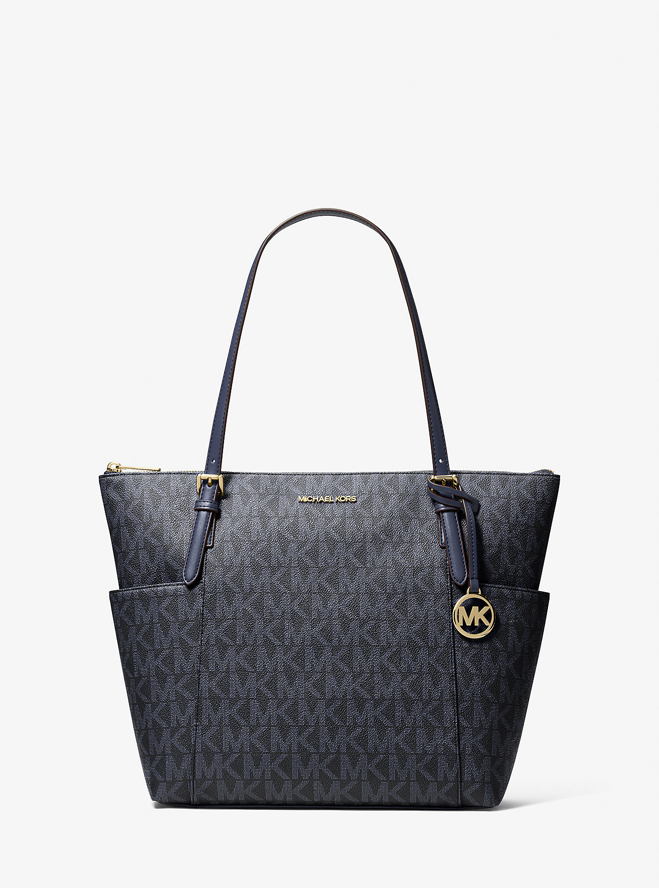 MK Charlotte Medium Signature Logo Top-Zip Tote Bag -