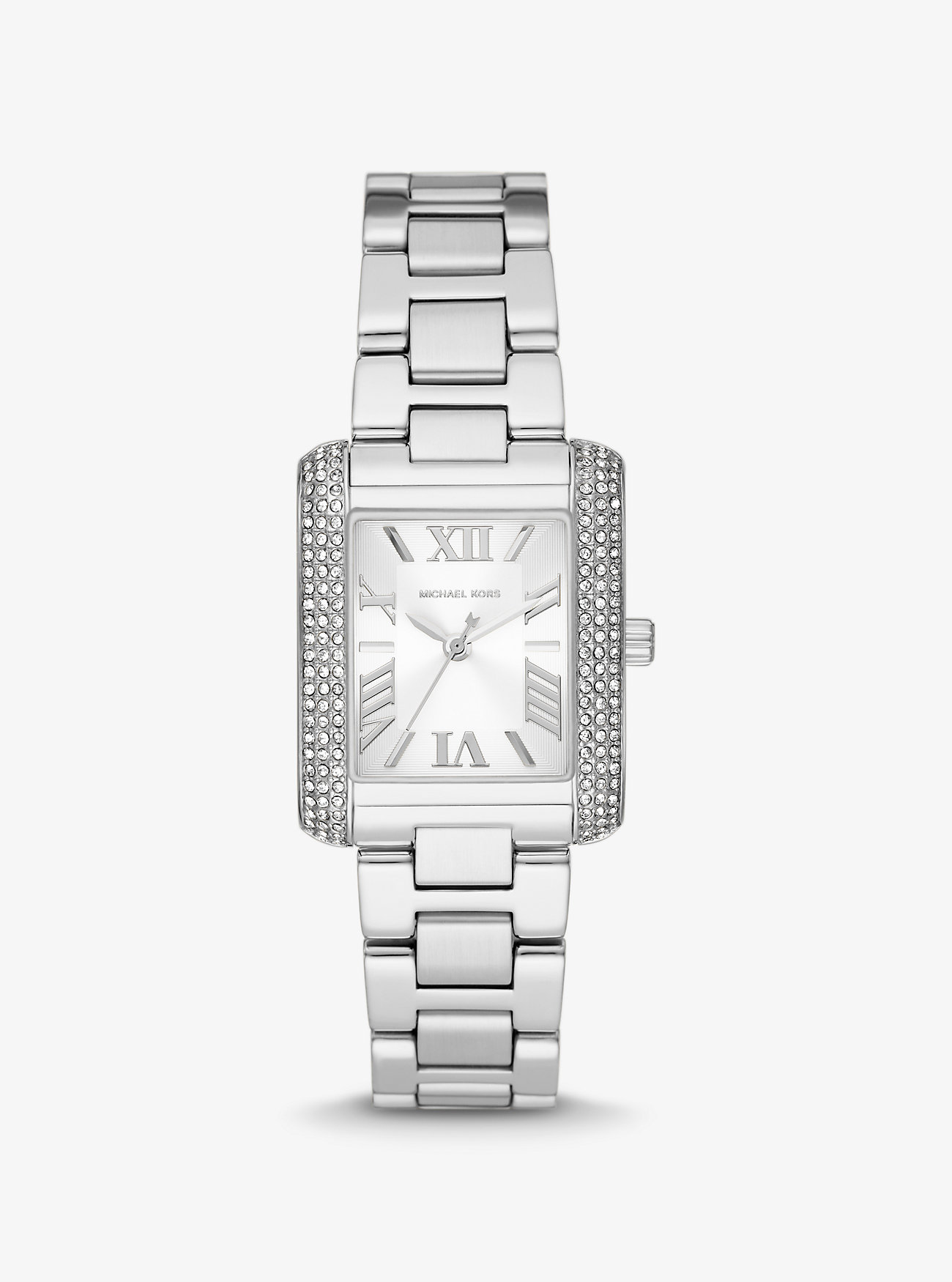 MK Mini Emery Pavé Silver-Tone Watch -