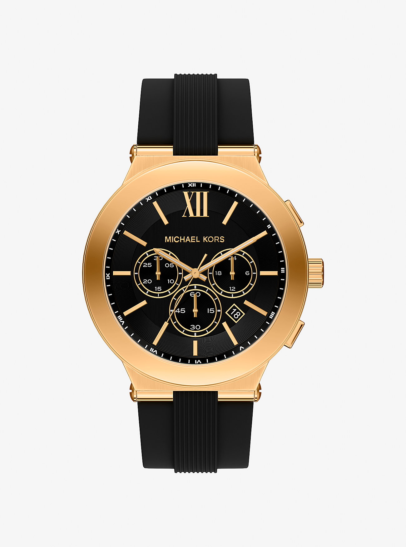 MK Oversized Billie Gold-Tone and Silicone Watch -