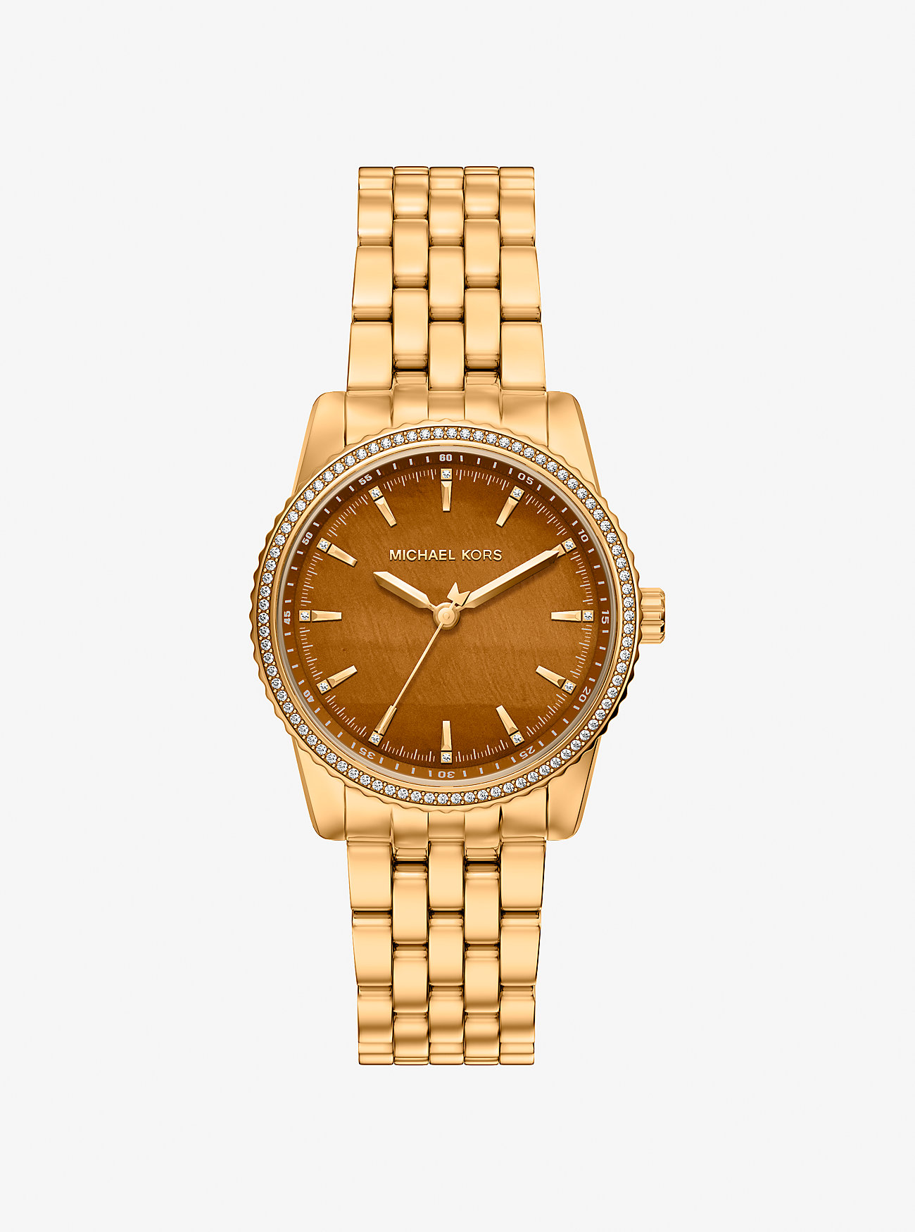 MK Bryant Pavé Gold-Tone Watch -