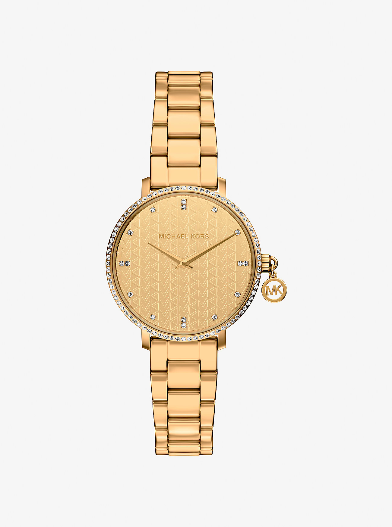 MK Mini Pyper Pavé Gold-Tone Watch -