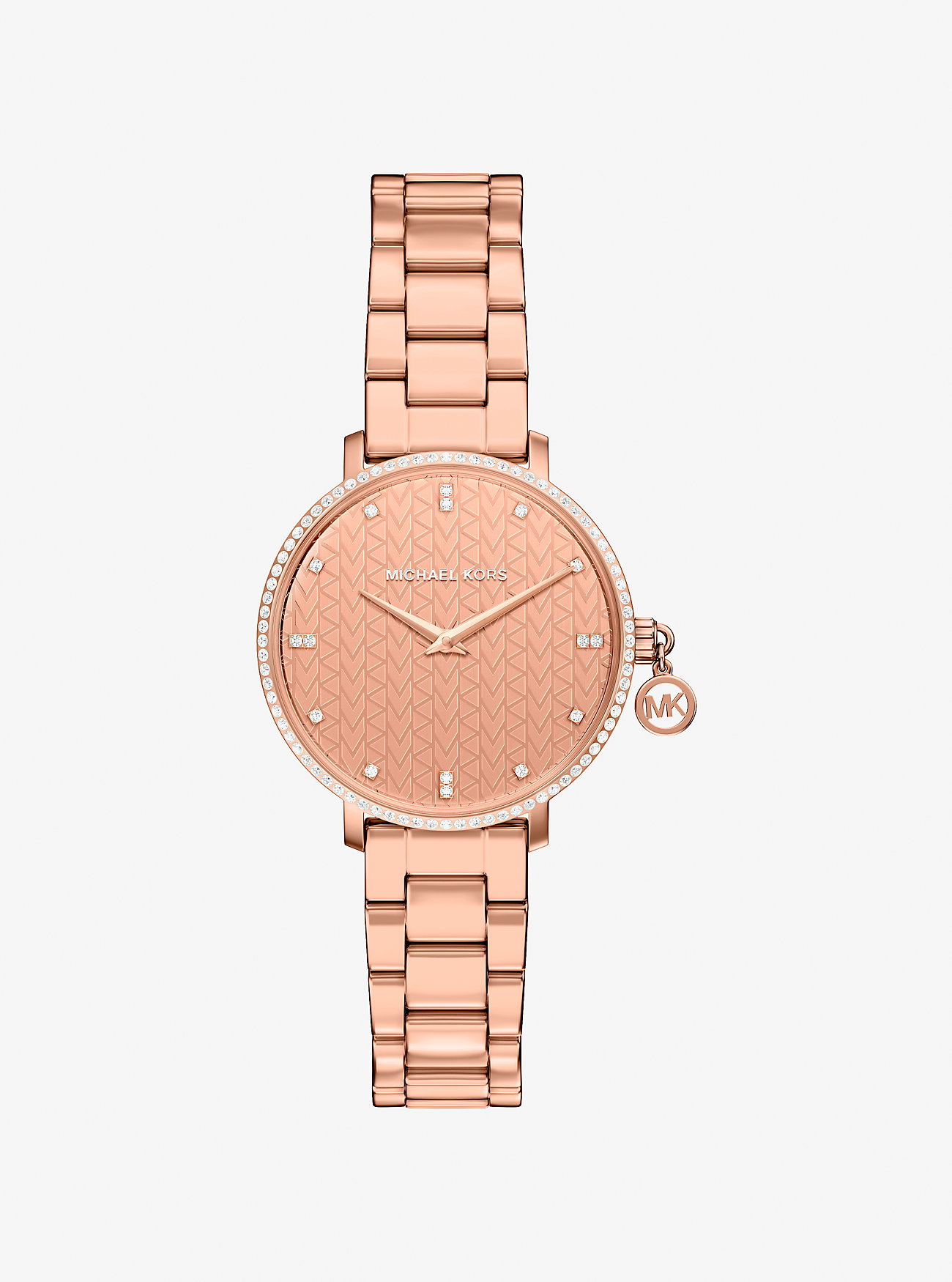 MK Mini Pyper Pavé Rose Gold-Tone Watch -