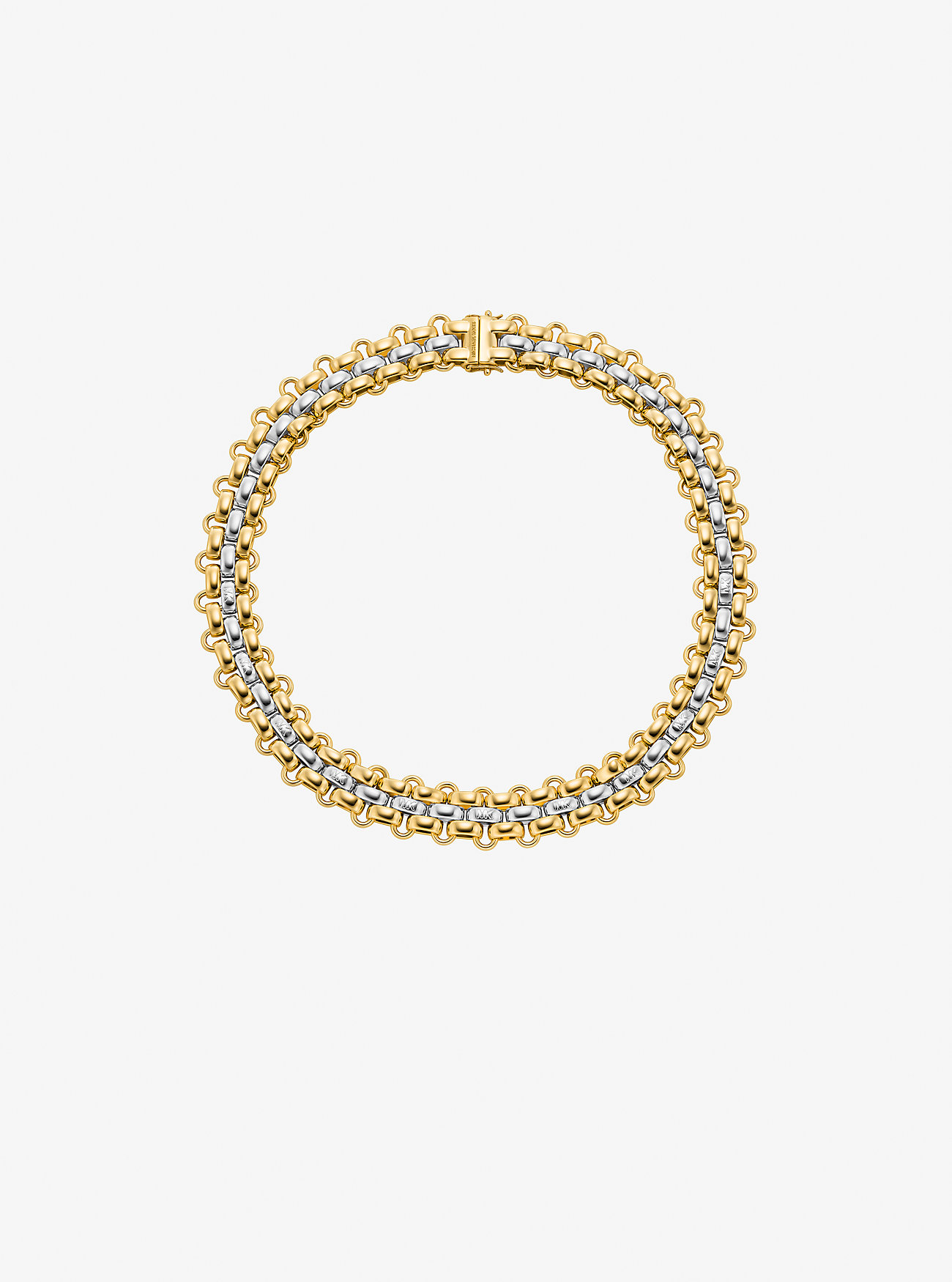 MK Two-Tone 3-Link Necklace -