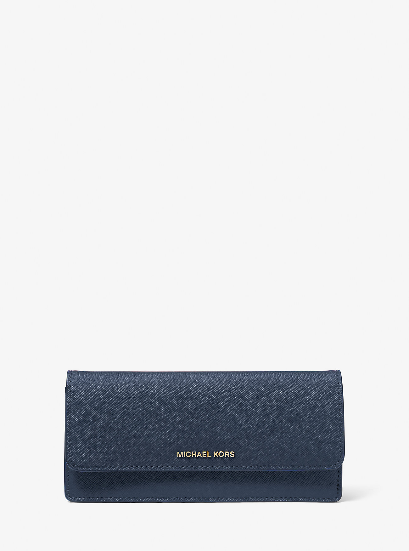 MK Jet Set Large Saffiano Leather Snap-Front Wallet -