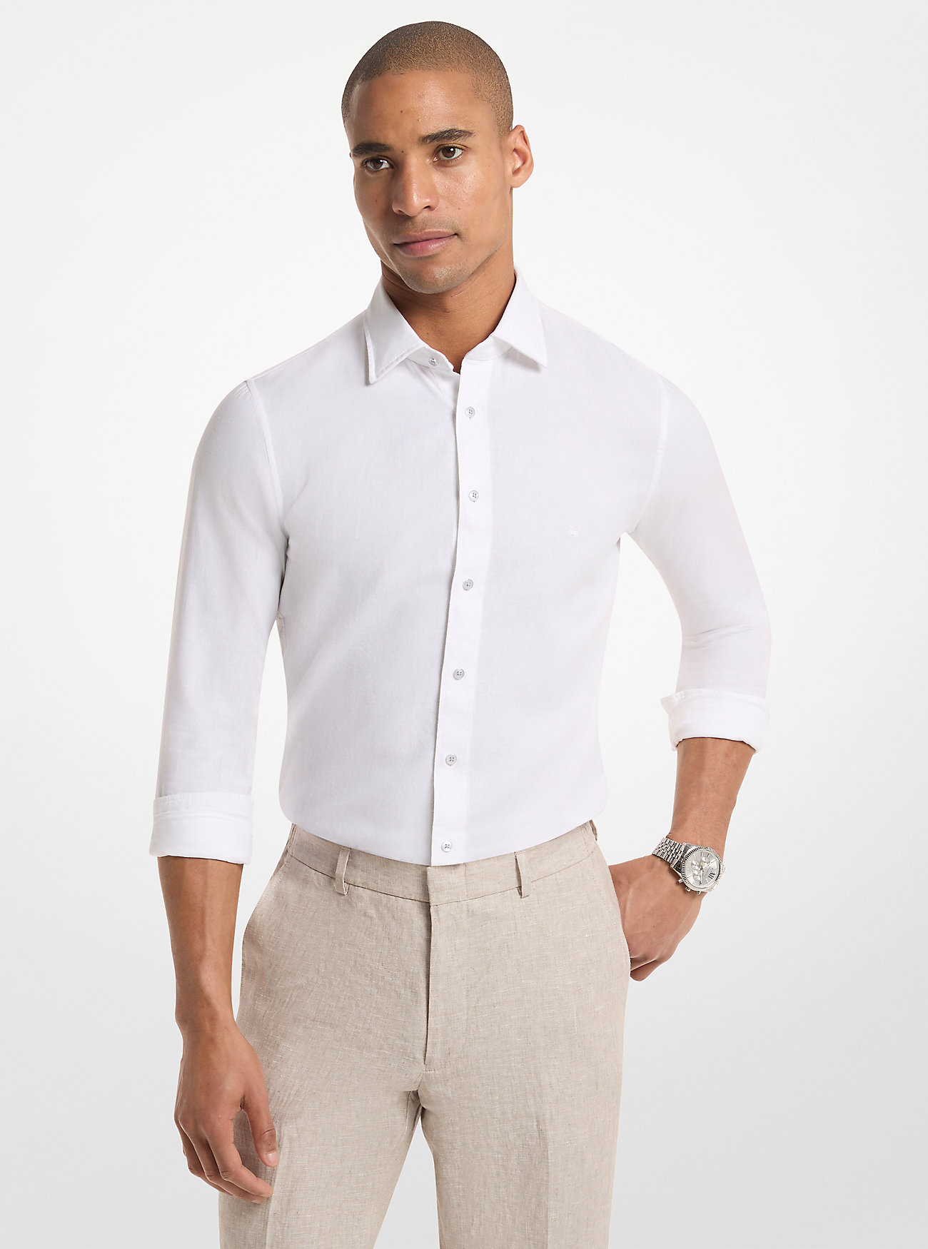 MK Cotton and Linen Slim-Fit Shirt -