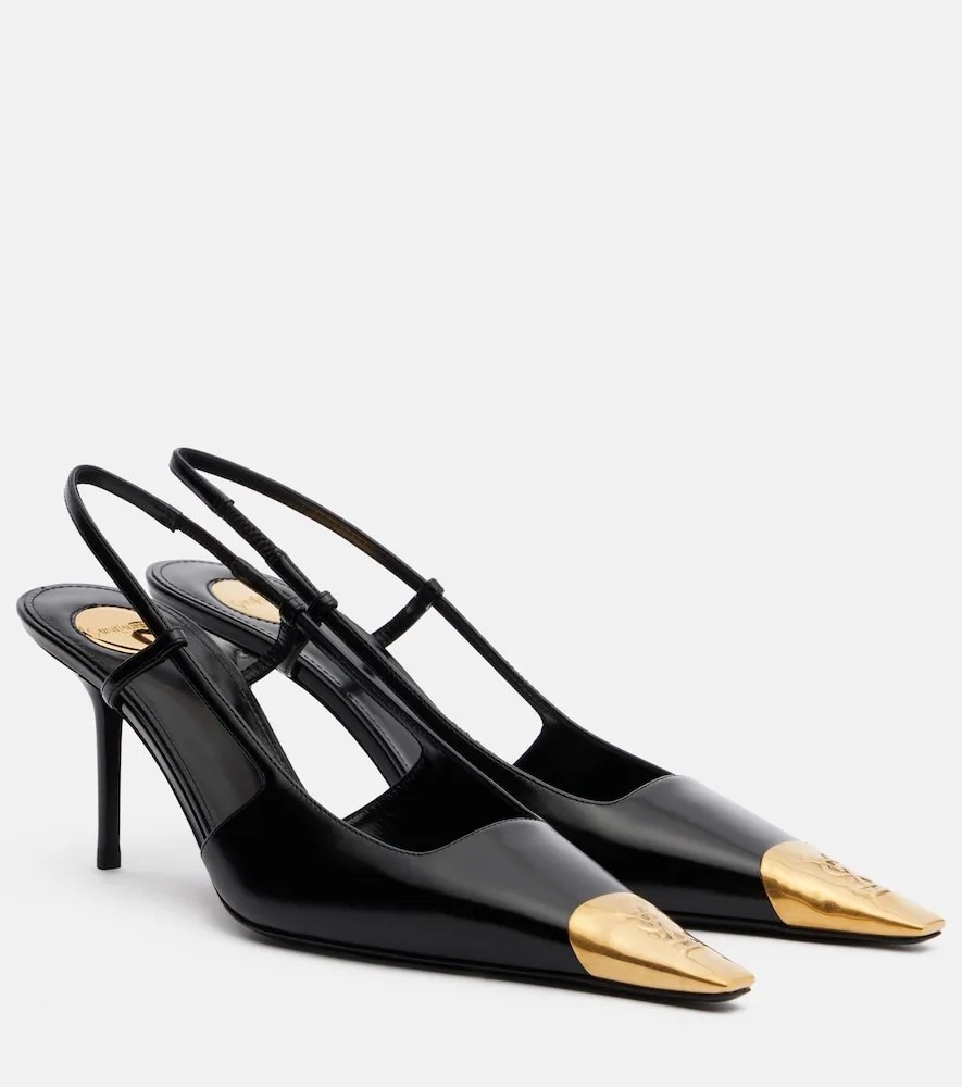 Escarpins Slingback Jeanne 75 En Cuir