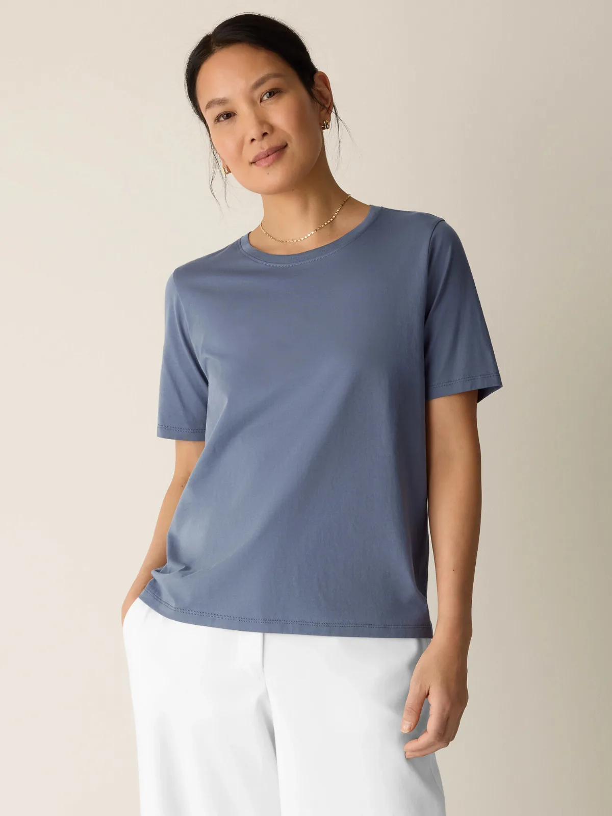 Organic Pima Cotton Jersey Round Neck Tee