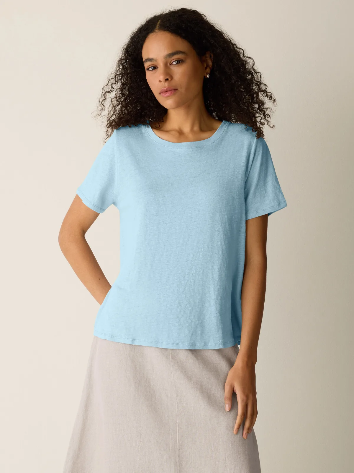Organic Linen Jersey Crew Neck Tee