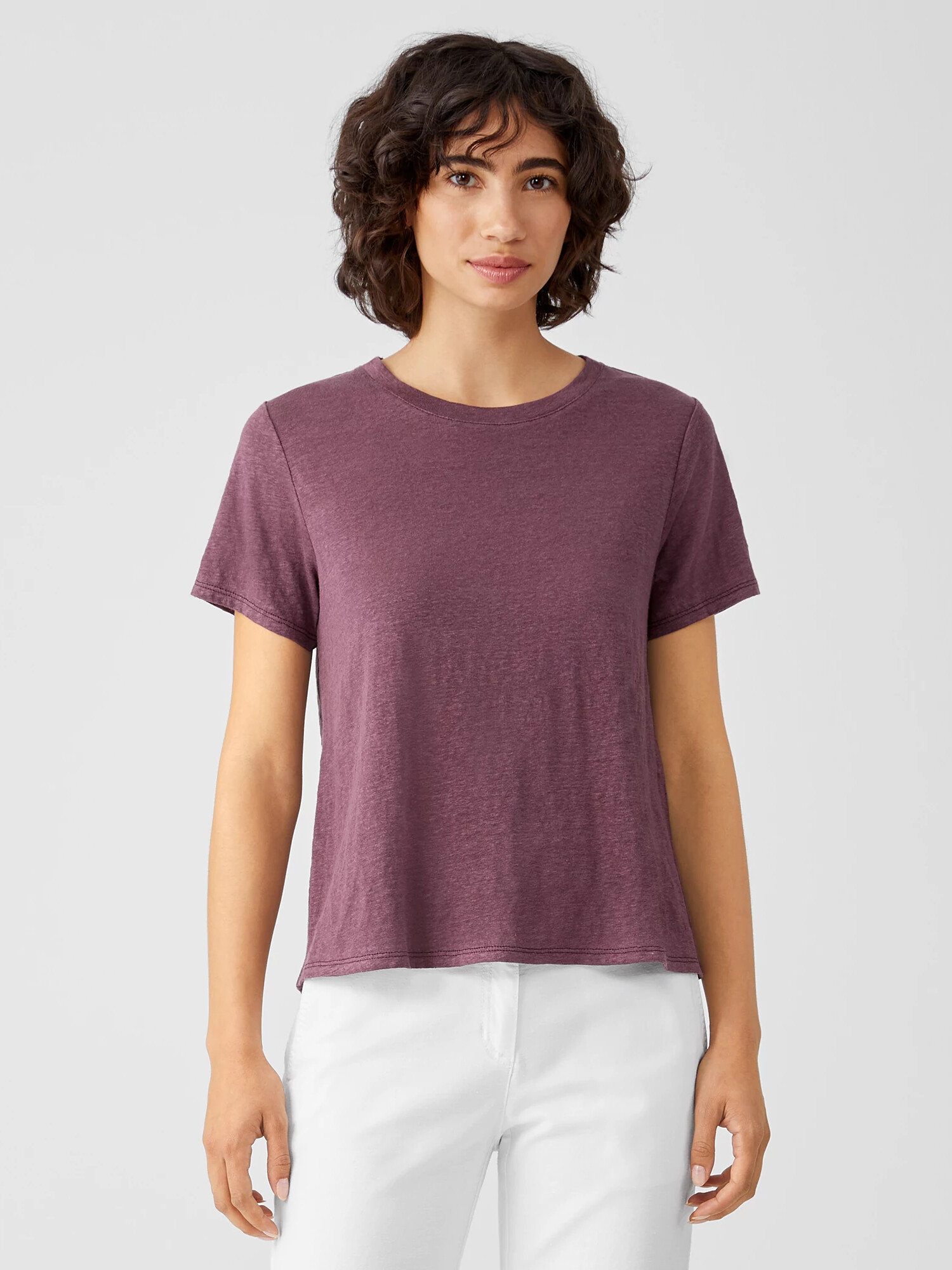 Organic Linen Jersey Crew Neck Tee