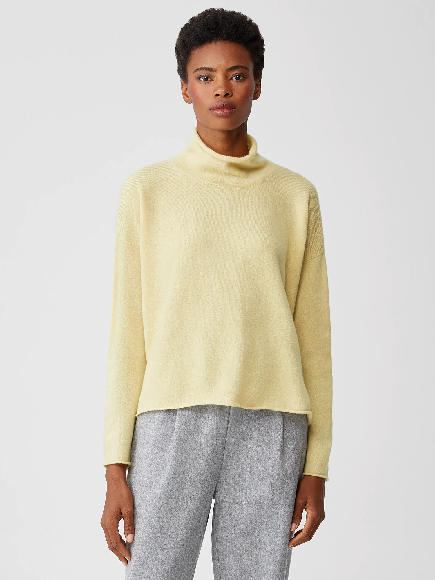 Italian Cashmere Scrunch Neck Top
