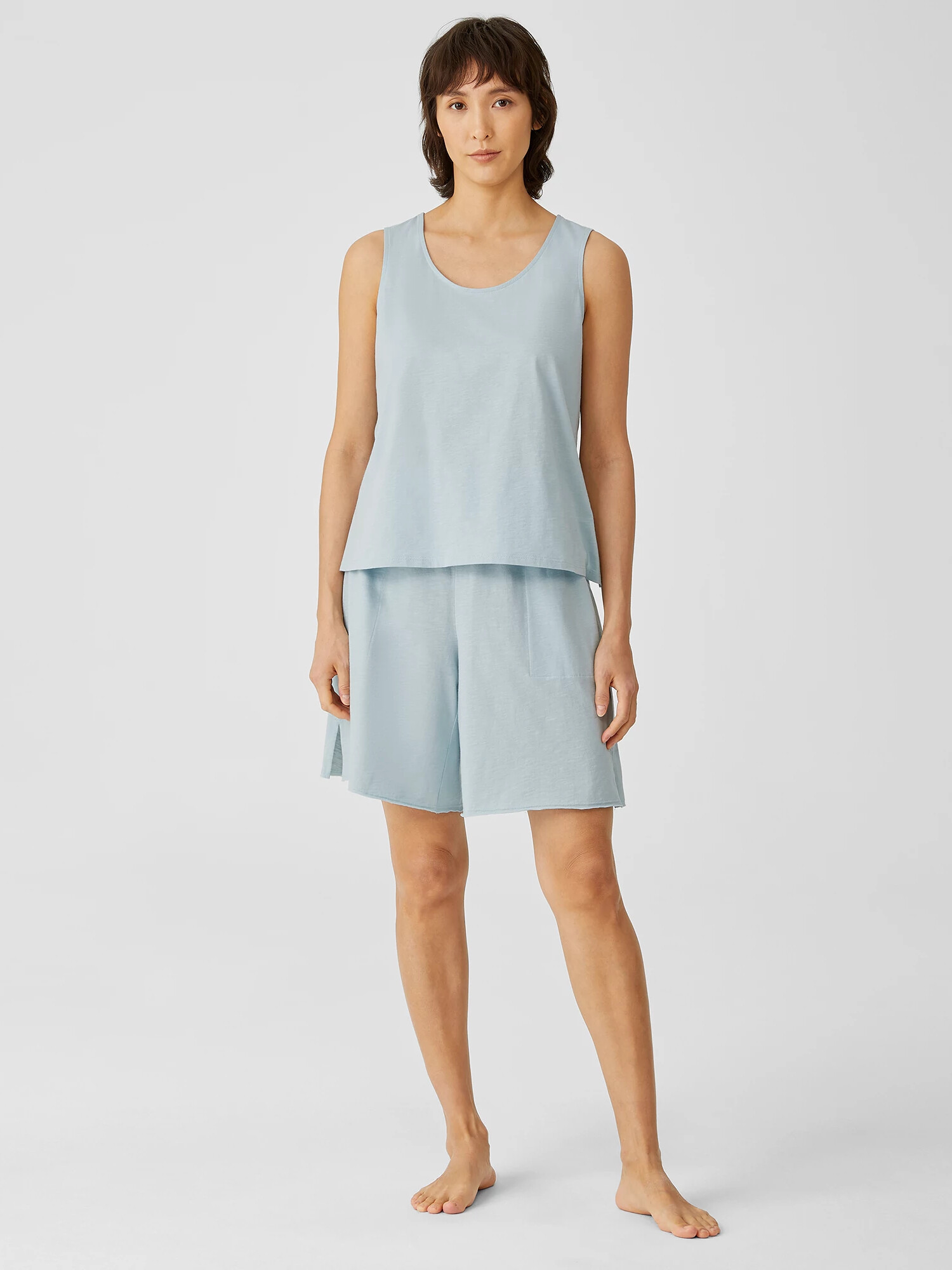 Slubby Organic Cotton Sleep Shorts by EILEEN FISHER