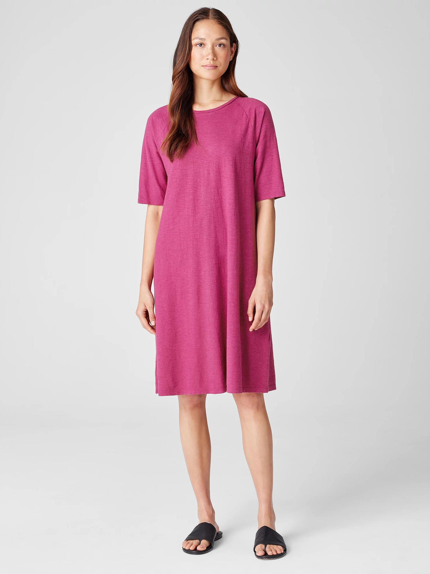Hemp Organic Cotton Twist Crew Neck Dress