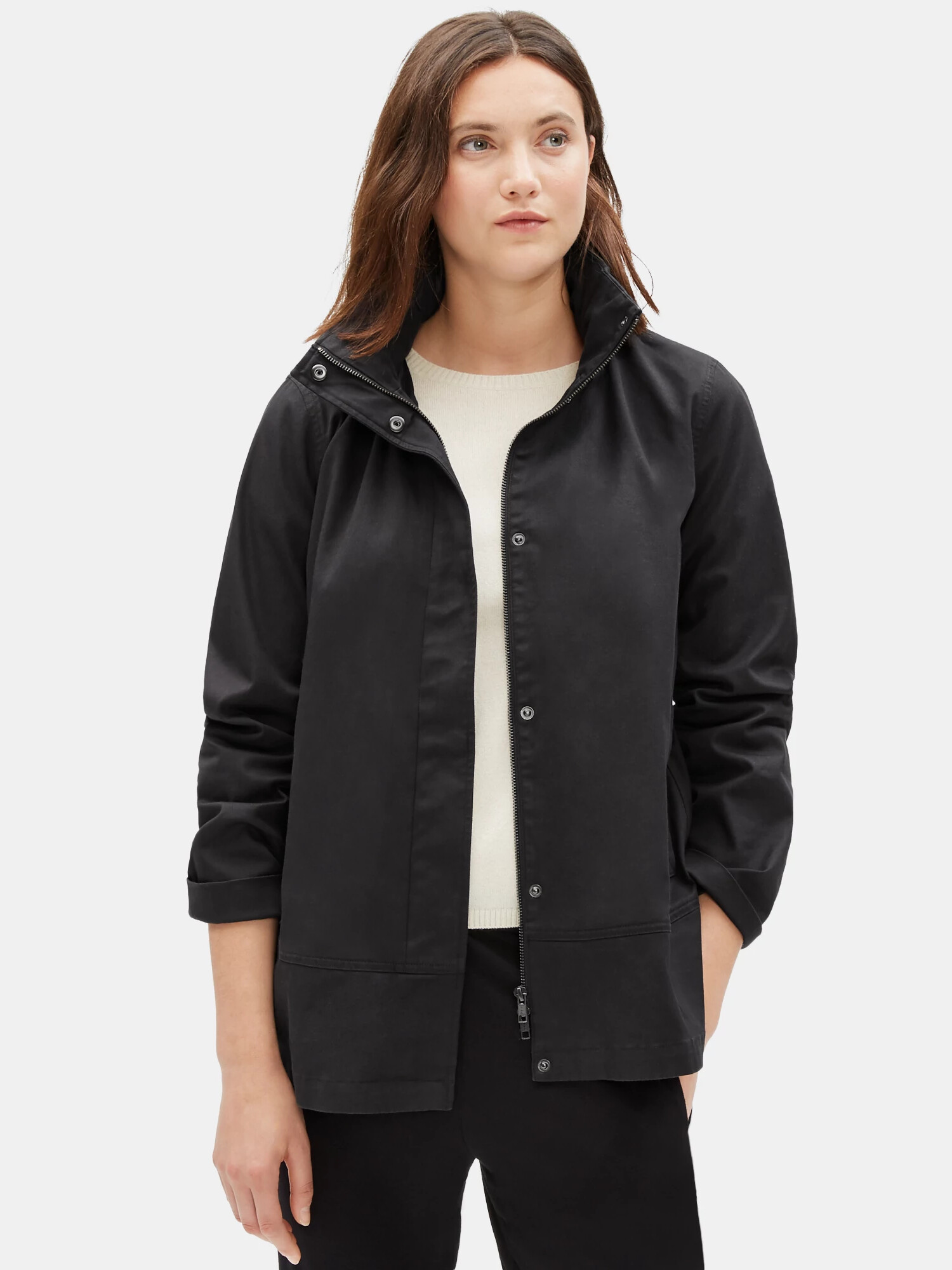 Organic Cotton Twill Hooded Jacket