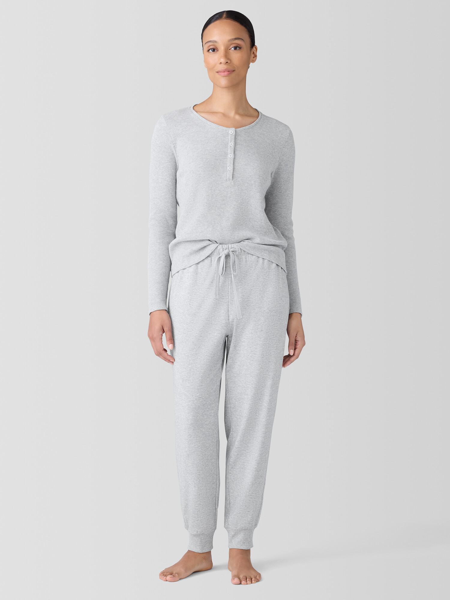 Melange Organic Cotton Interlock Jogger Sleep Pant