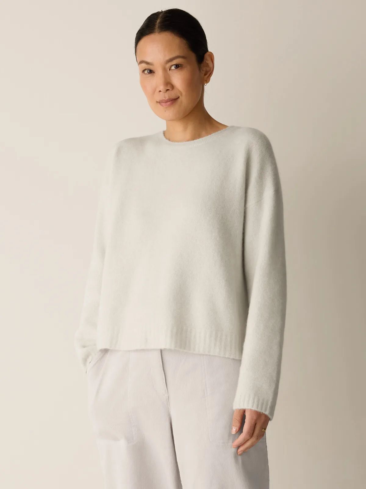 Cashmere Silk Bliss Crew Neck Top by EILEEN FISHER