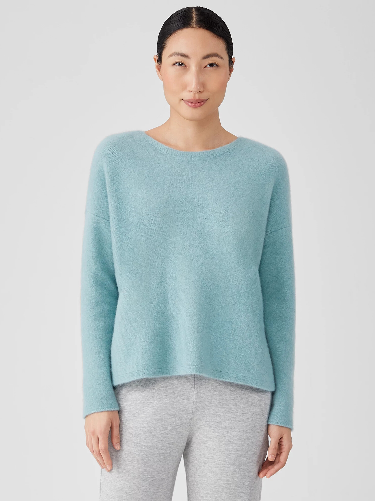 Cashmere Silk Bliss Crew Neck Top by EILEEN FISHER