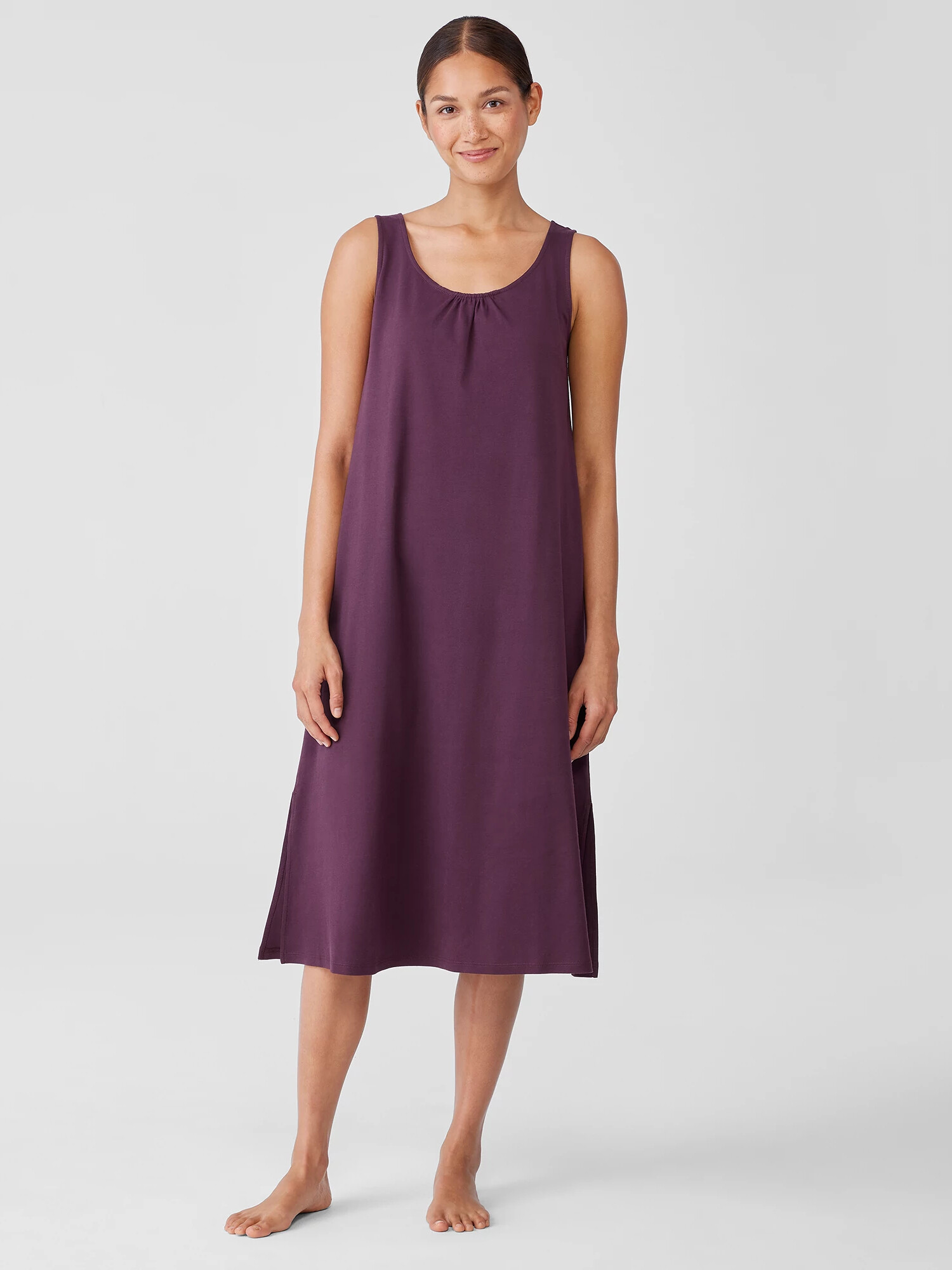 Organic Cotton Interlock Scoop Neck Sleep Dress by EILEEN FISHER