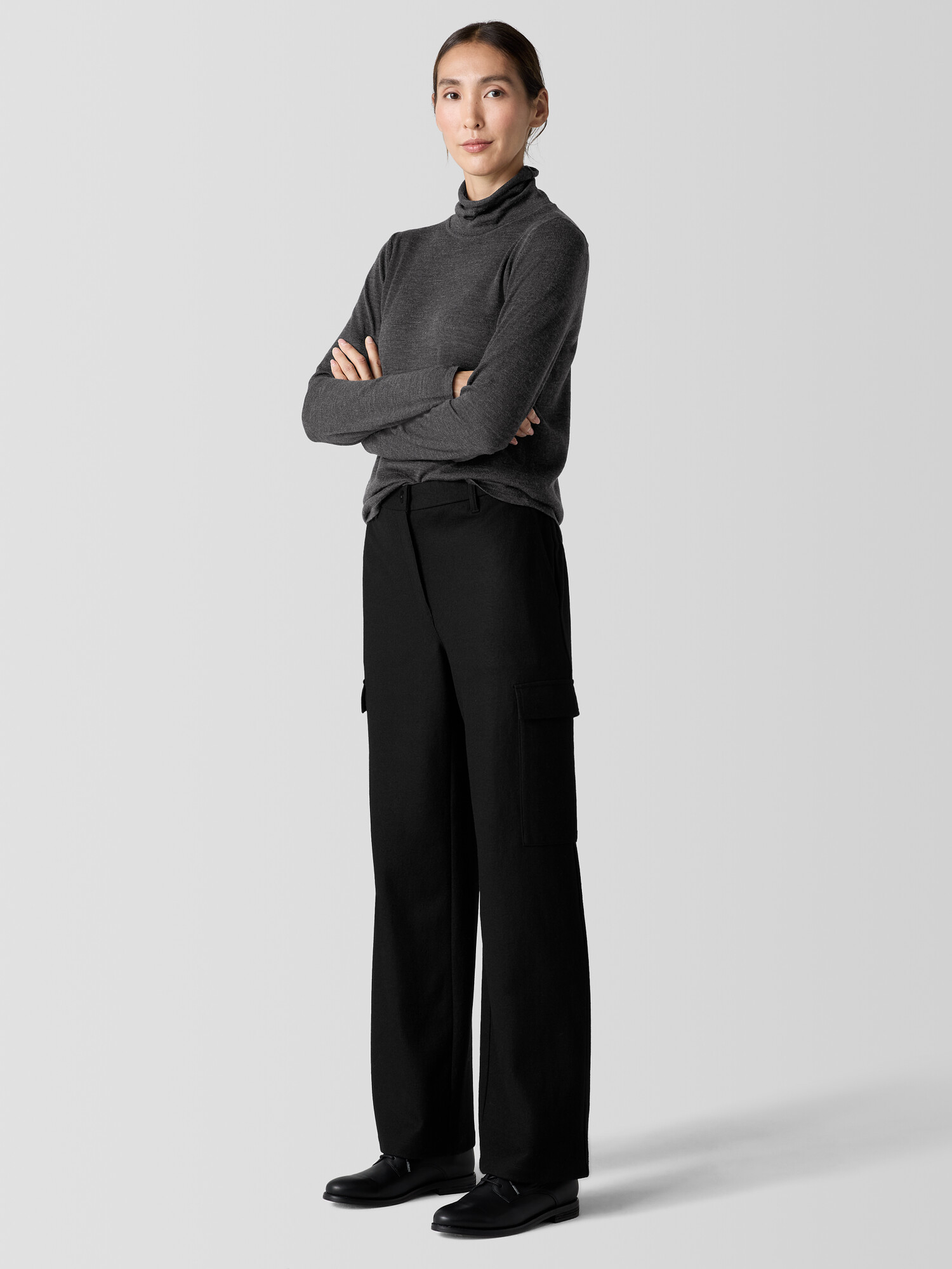 Felted Wool Jersey Cargo Pant by EILEEN FISHER