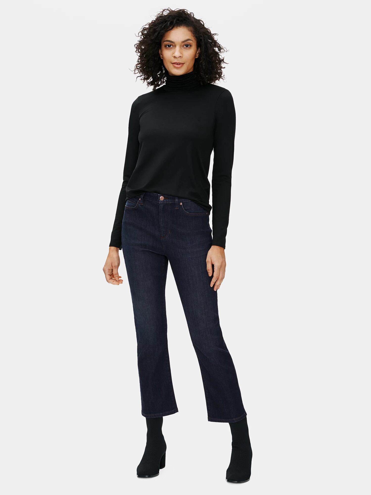 Organic Cotton Stretch Boot-Cut Jean by EILEEN FISHER