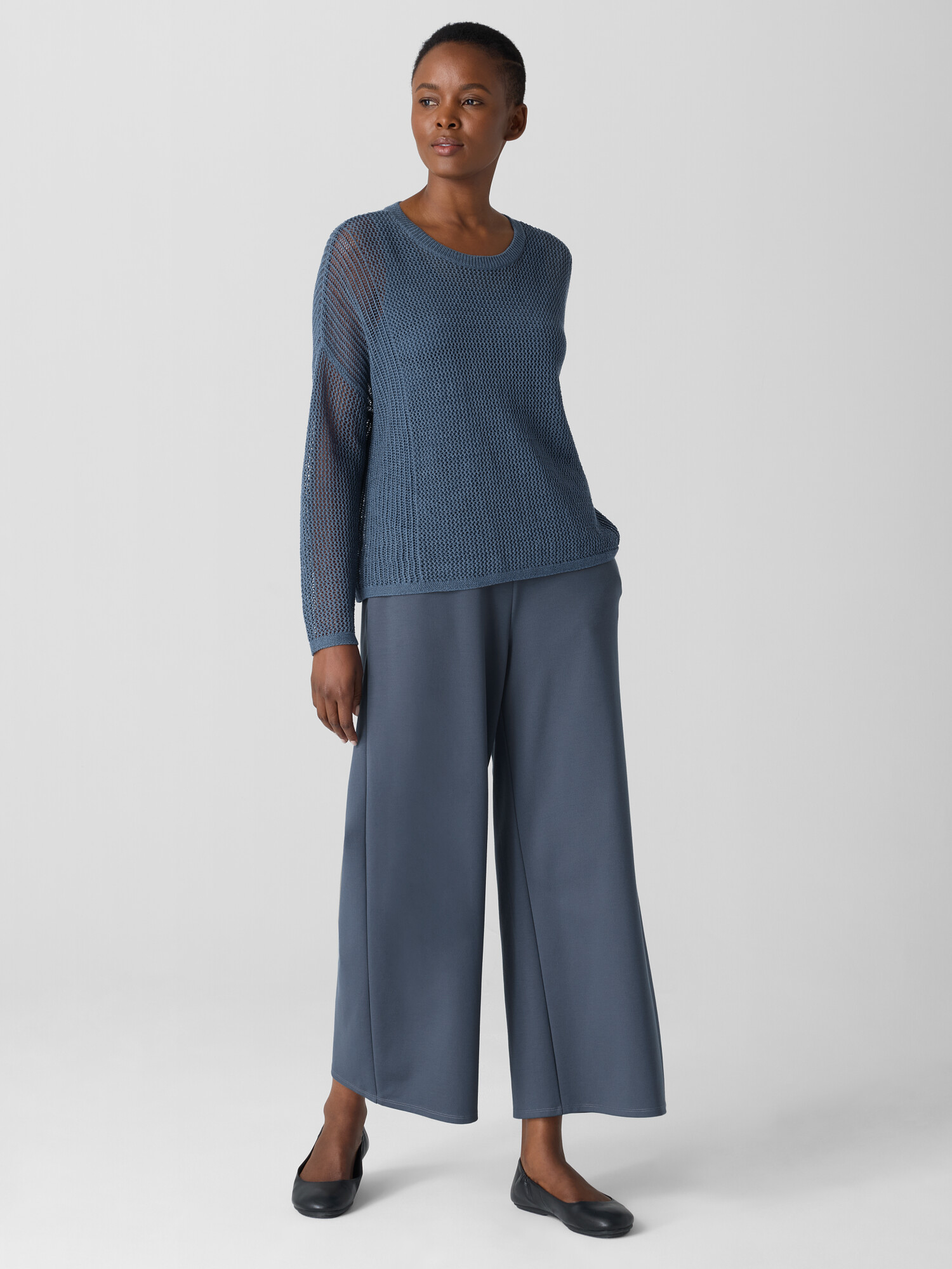 Lightweight Ponte Wide-Leg Pant