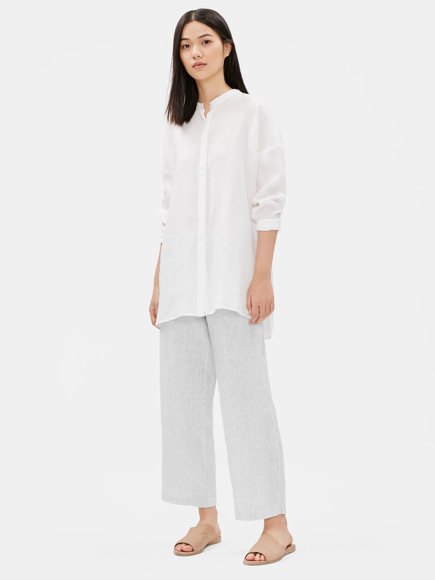 Organic Handerchief Linen Striped Pant