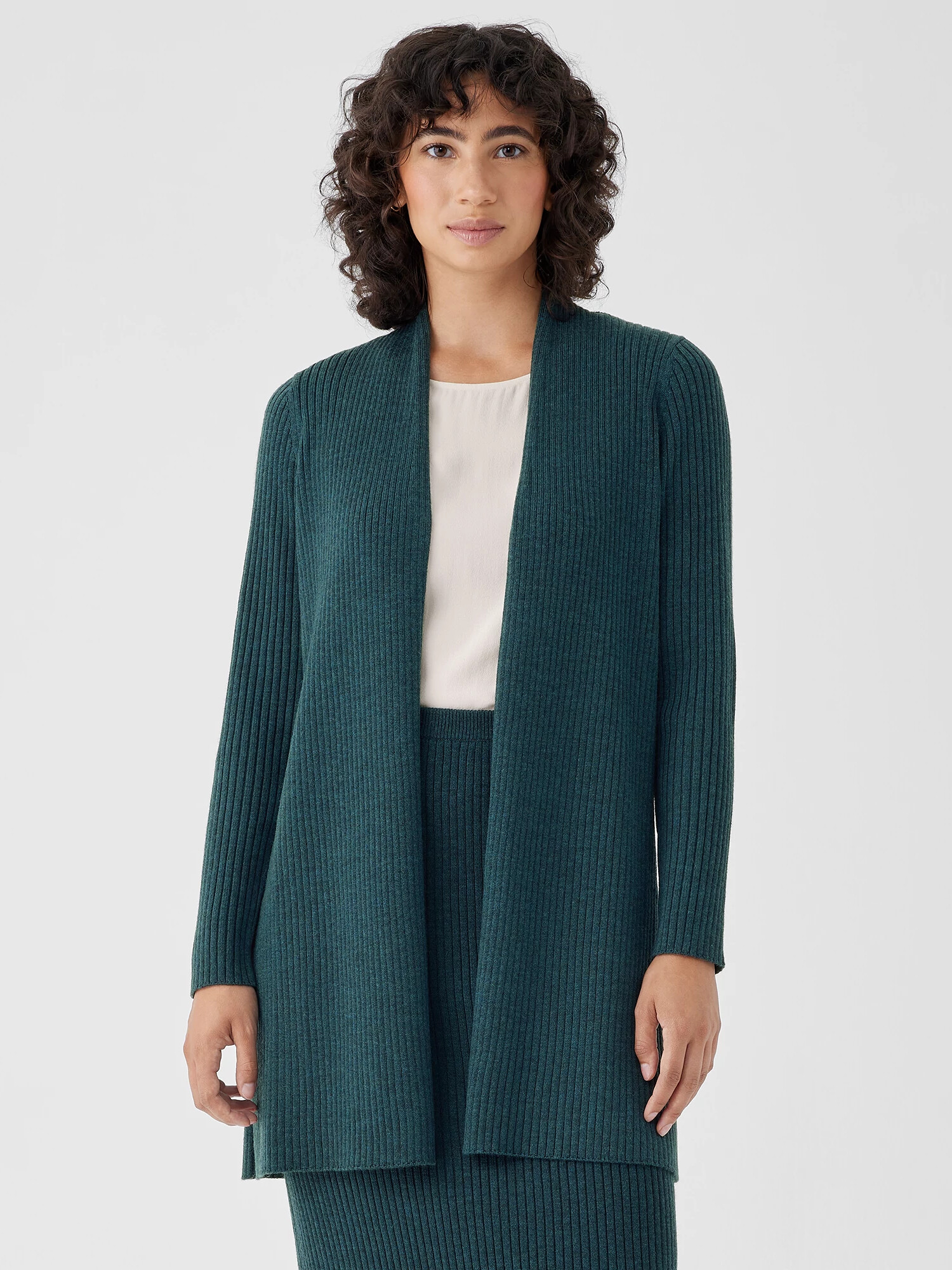 Merino High Collar Cardigan