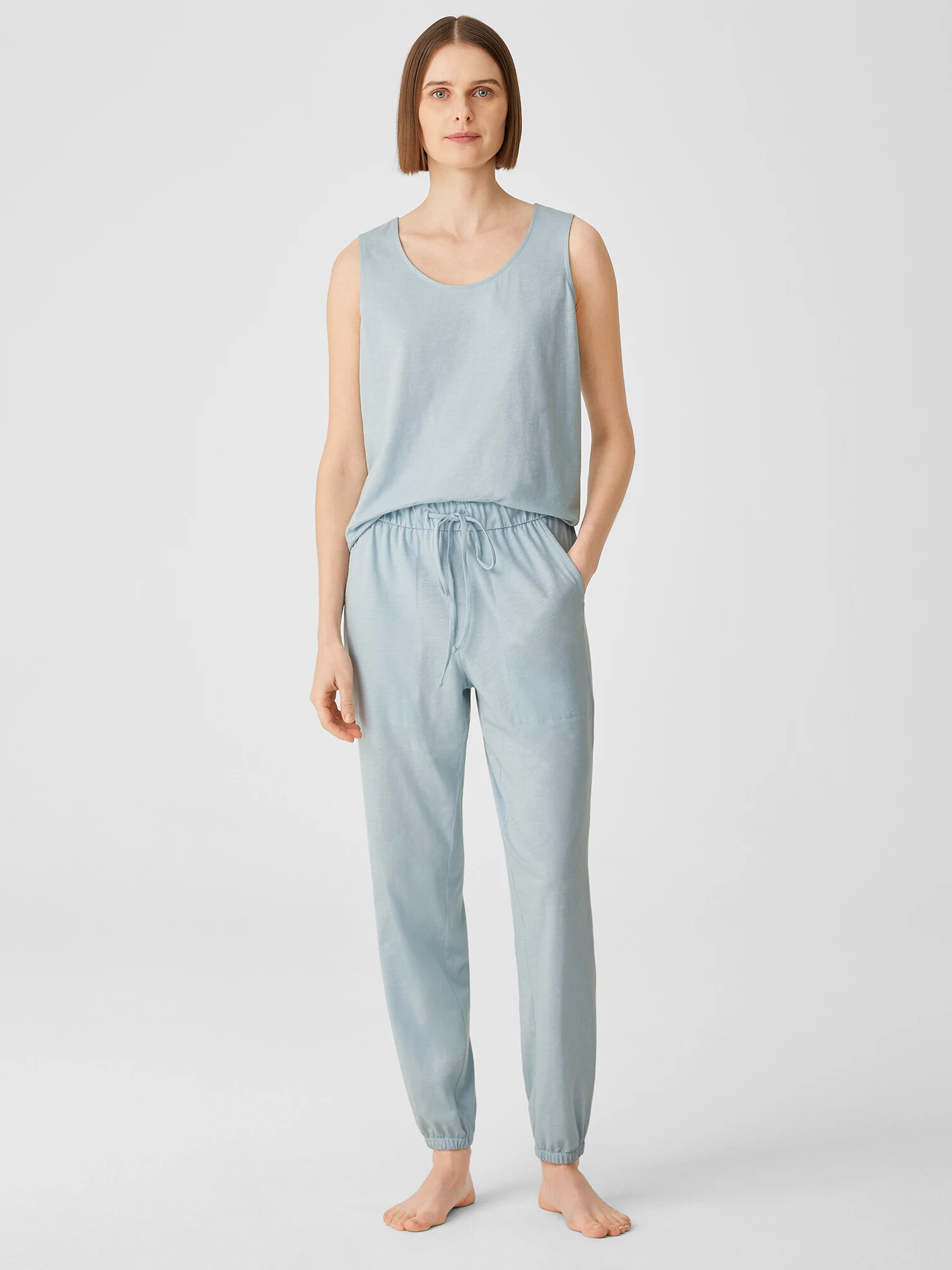 Slubby Organic Cotton Jogger Sleep Pant by EILEEN FISHER