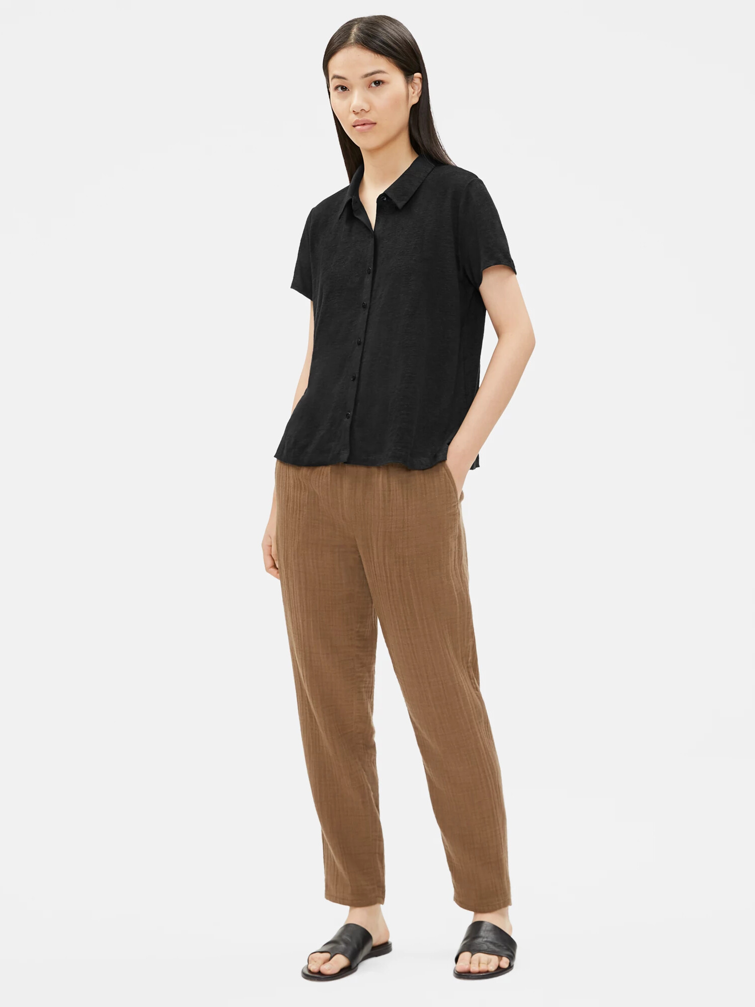 Organic Linen Jersey Short-Sleeve Shirt
