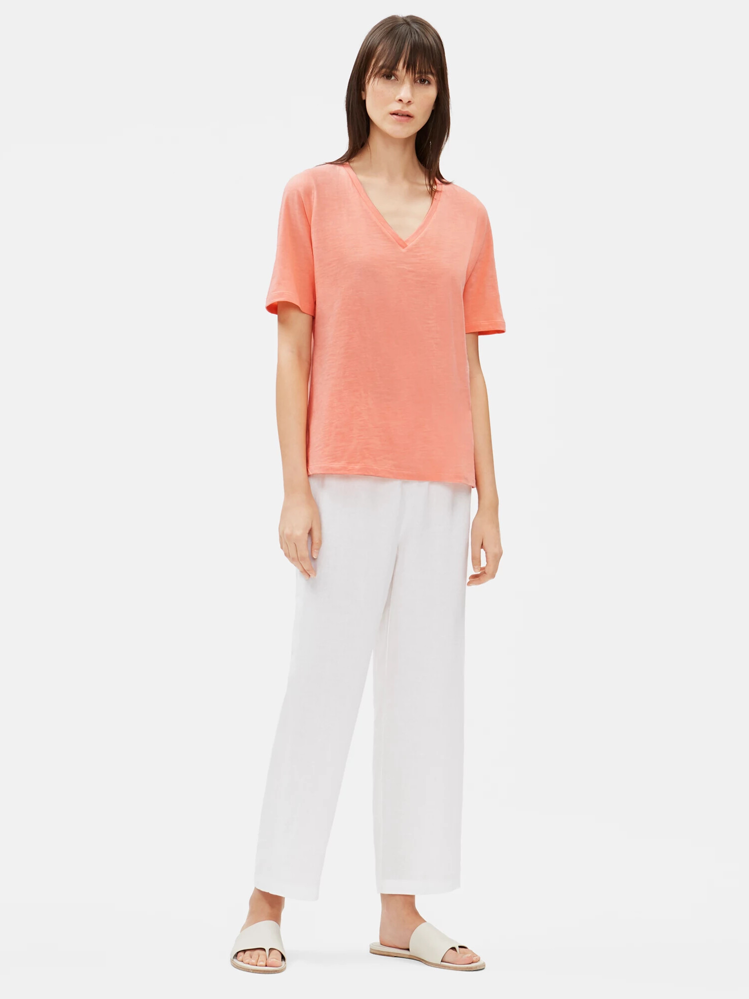 Organic Cotton Slub V-Neck Tee