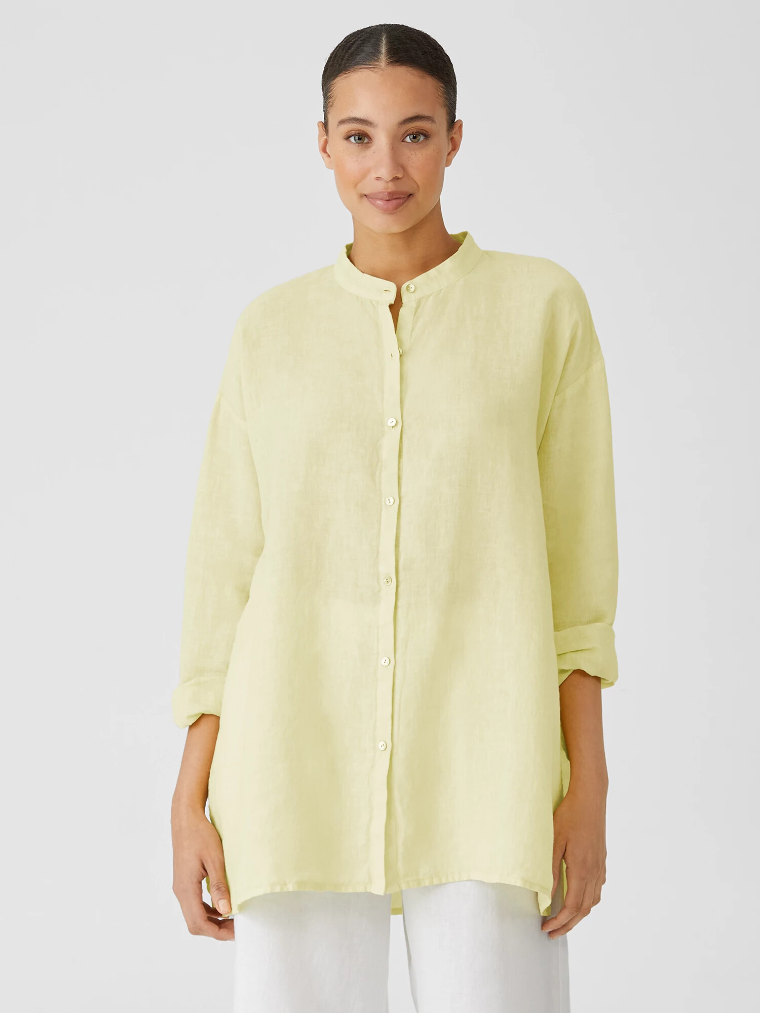 Garment-Dyed Organic Handkerchief Linen Shirt