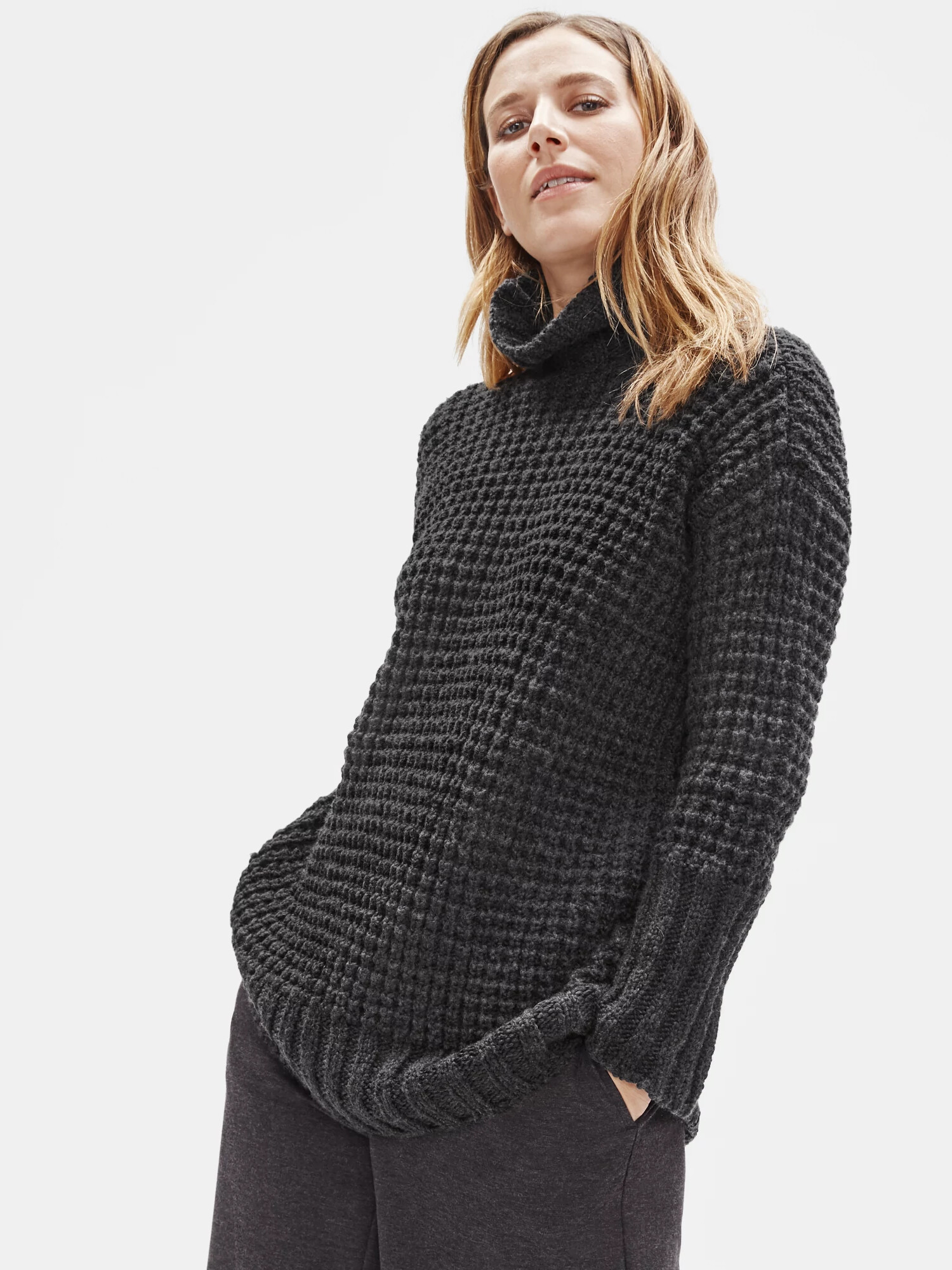 Limited Edition Merino Cashmere Silk Twist Tunic by EILEEN FISHER