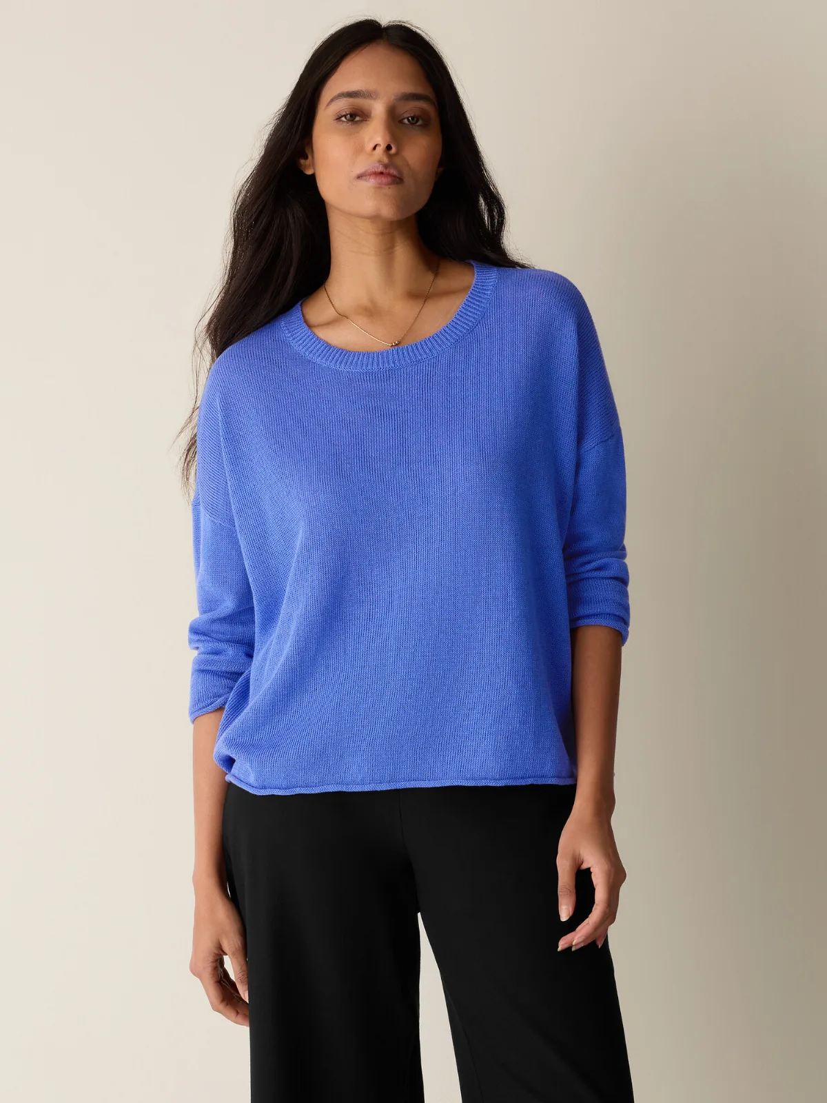 Organic Linen Cotton Crew Neck Top