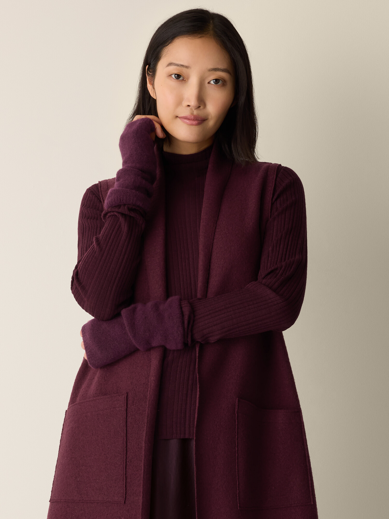 Cashmere Silk Boucle Bliss Glovelettes by EILEEN FISHER