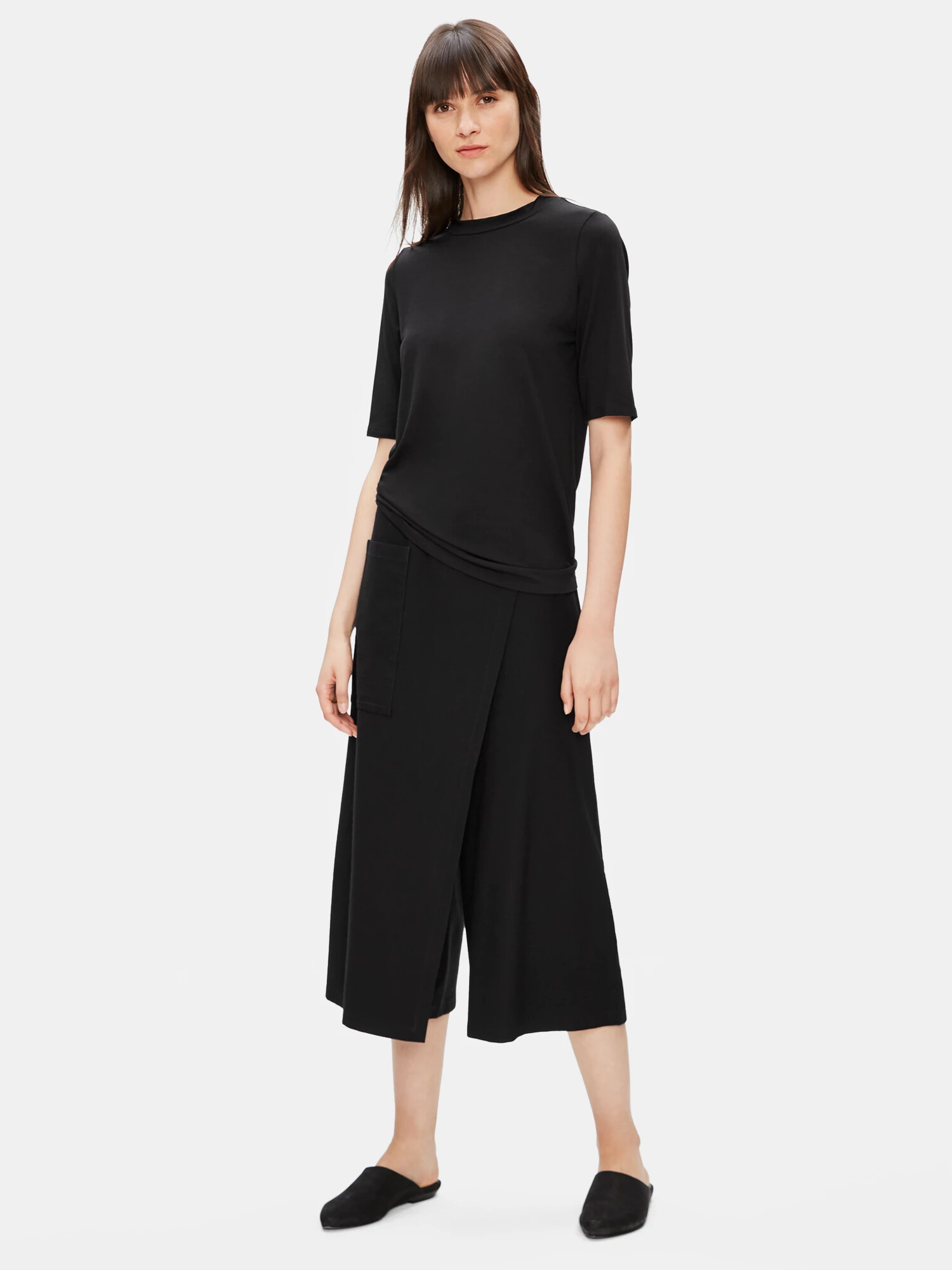 Washable Stretch Crepe Wrap Pant