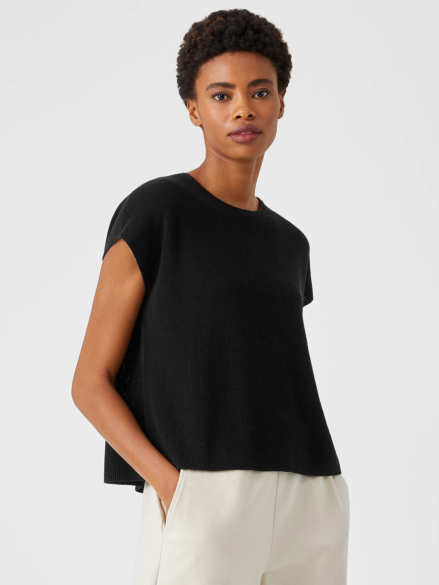 Organic Linen Cotton Square Top by EILEEN FISHER
