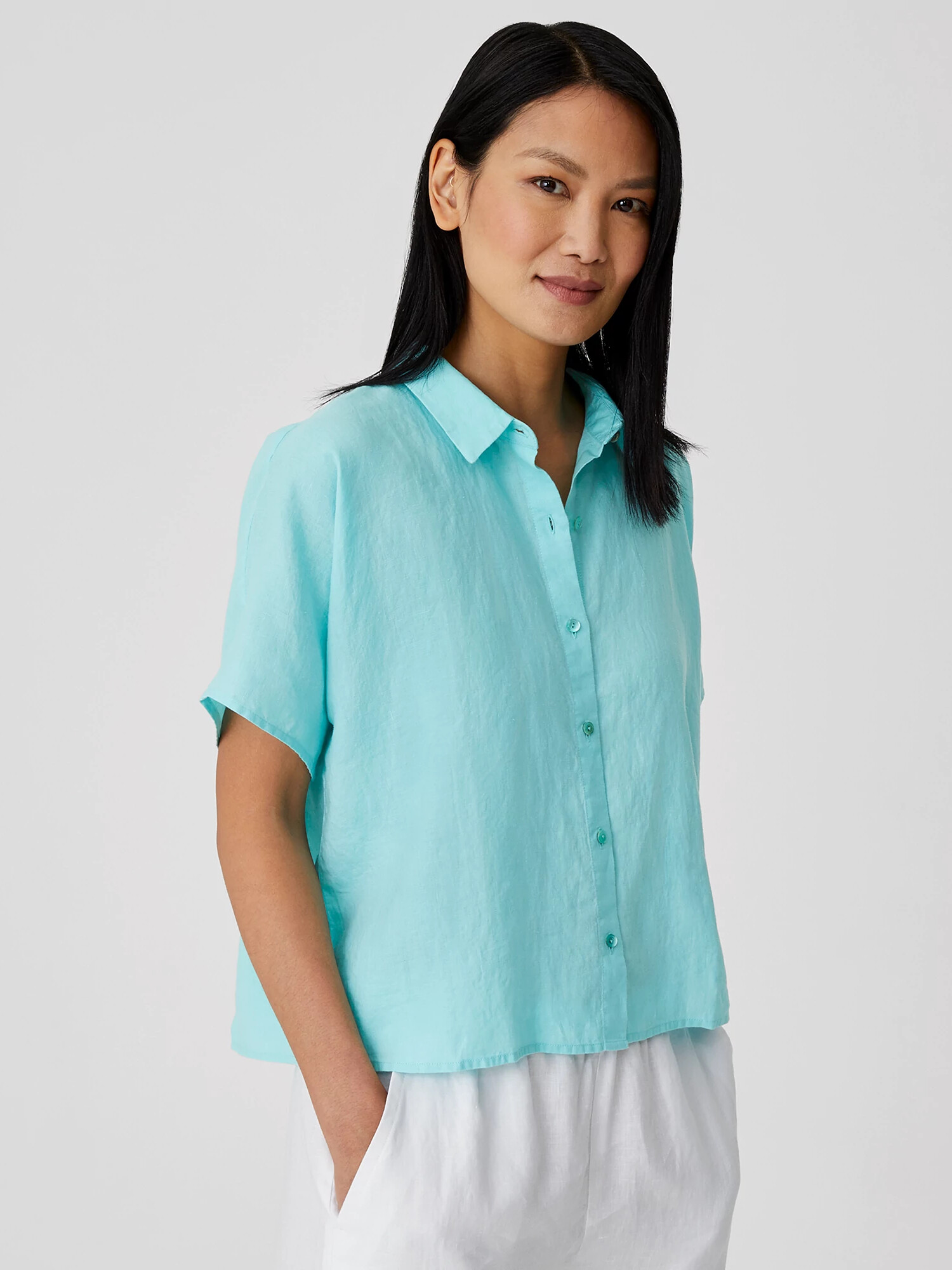 Organic Handkerchief Linen Short-Sleeve Shirt