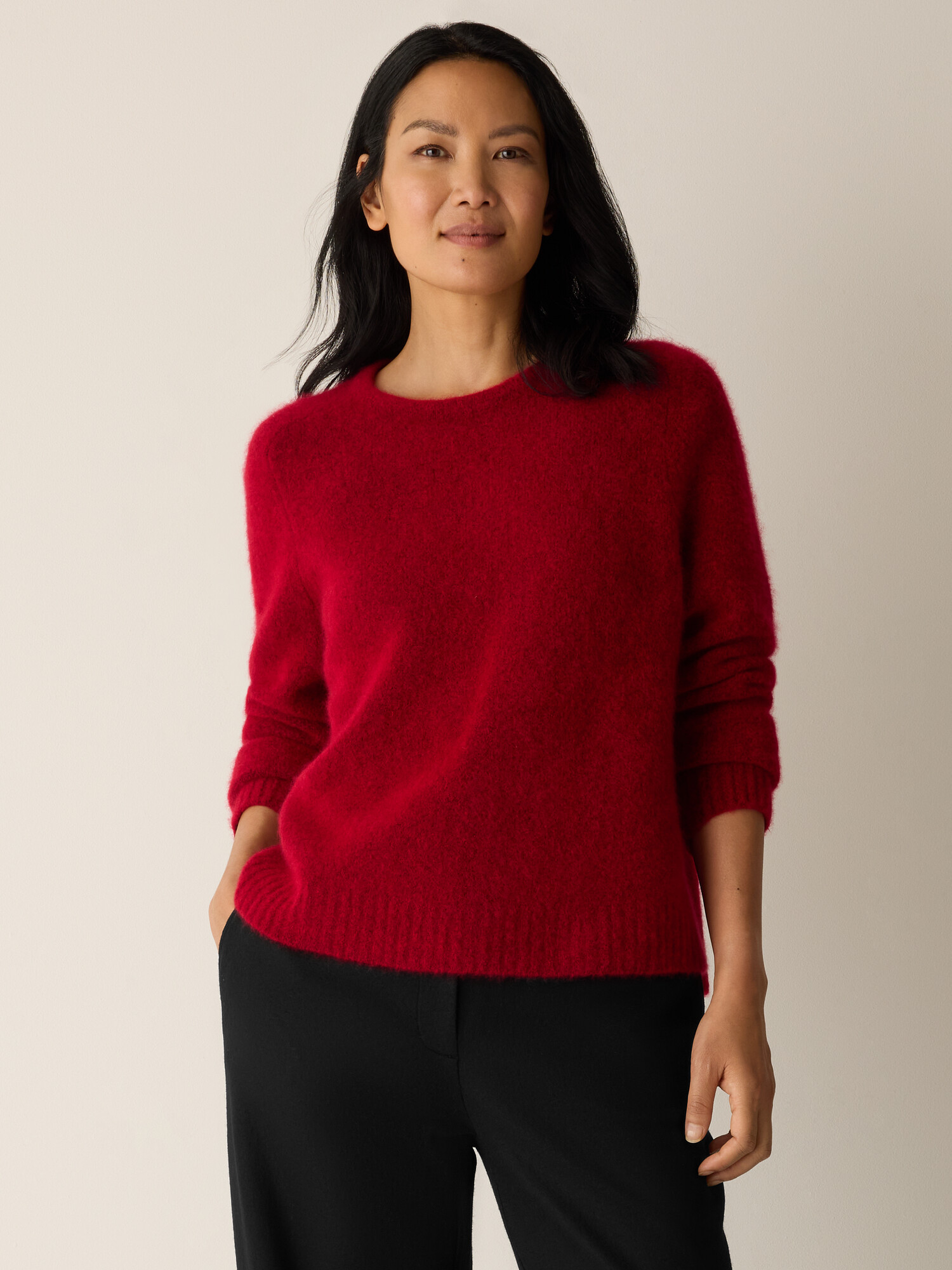 Cashmere Silk Boucle Bliss Crew Neck Top by EILEEN FISHER